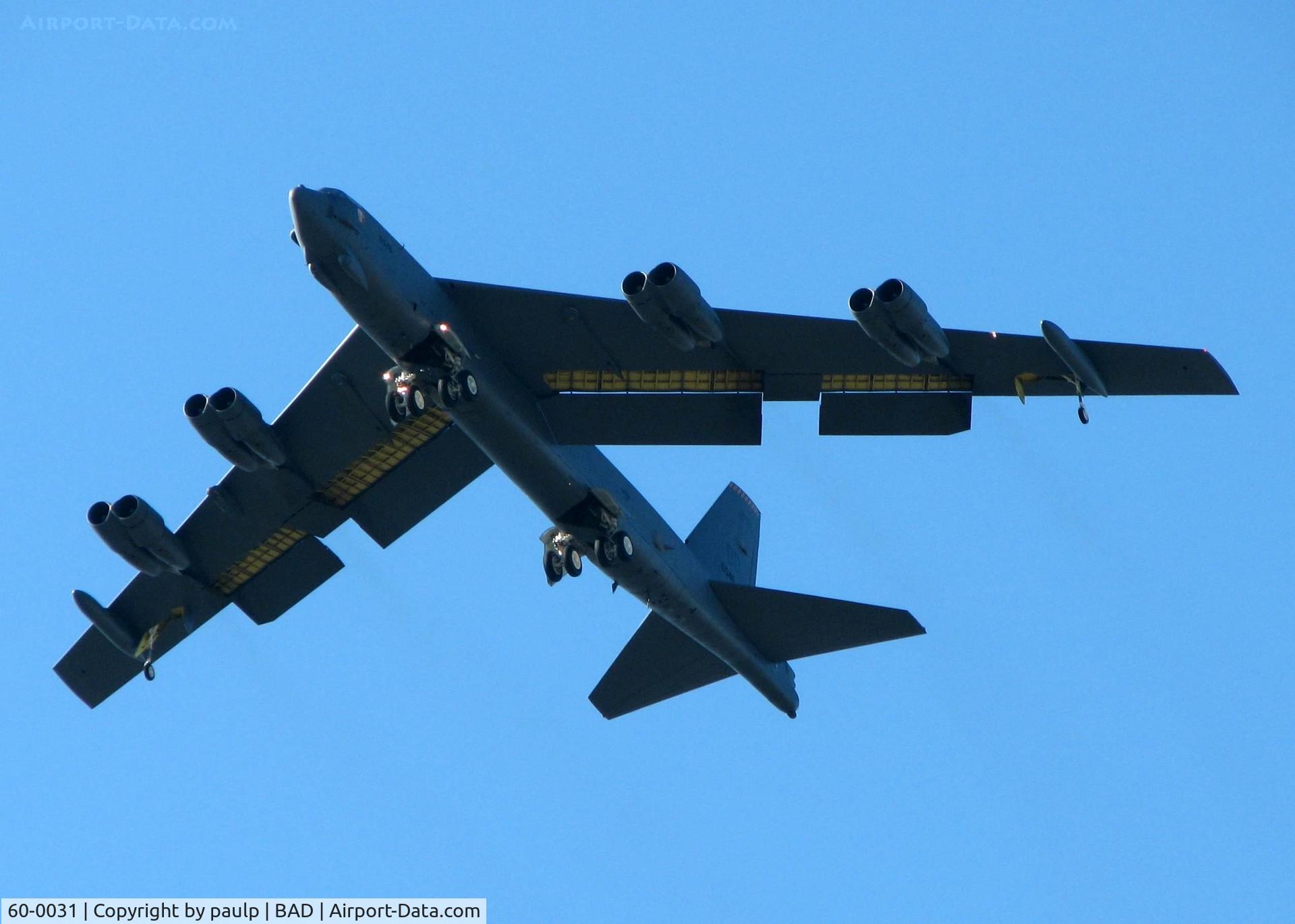 60-0031, 1960 Boeing B-52H Stratofortress C/N 464396, Landing at Barksdale Air Force Base.