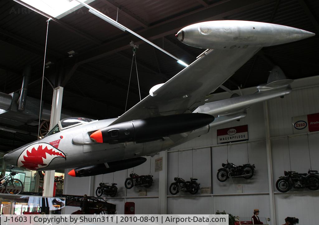 J-1603, De Havilland (F+W Emmen) DH-112 Venom FB.50 C/N 813, S/n 813 - Preserved Swiss Air Force Venom F.50 @ Sinsheim Museum...