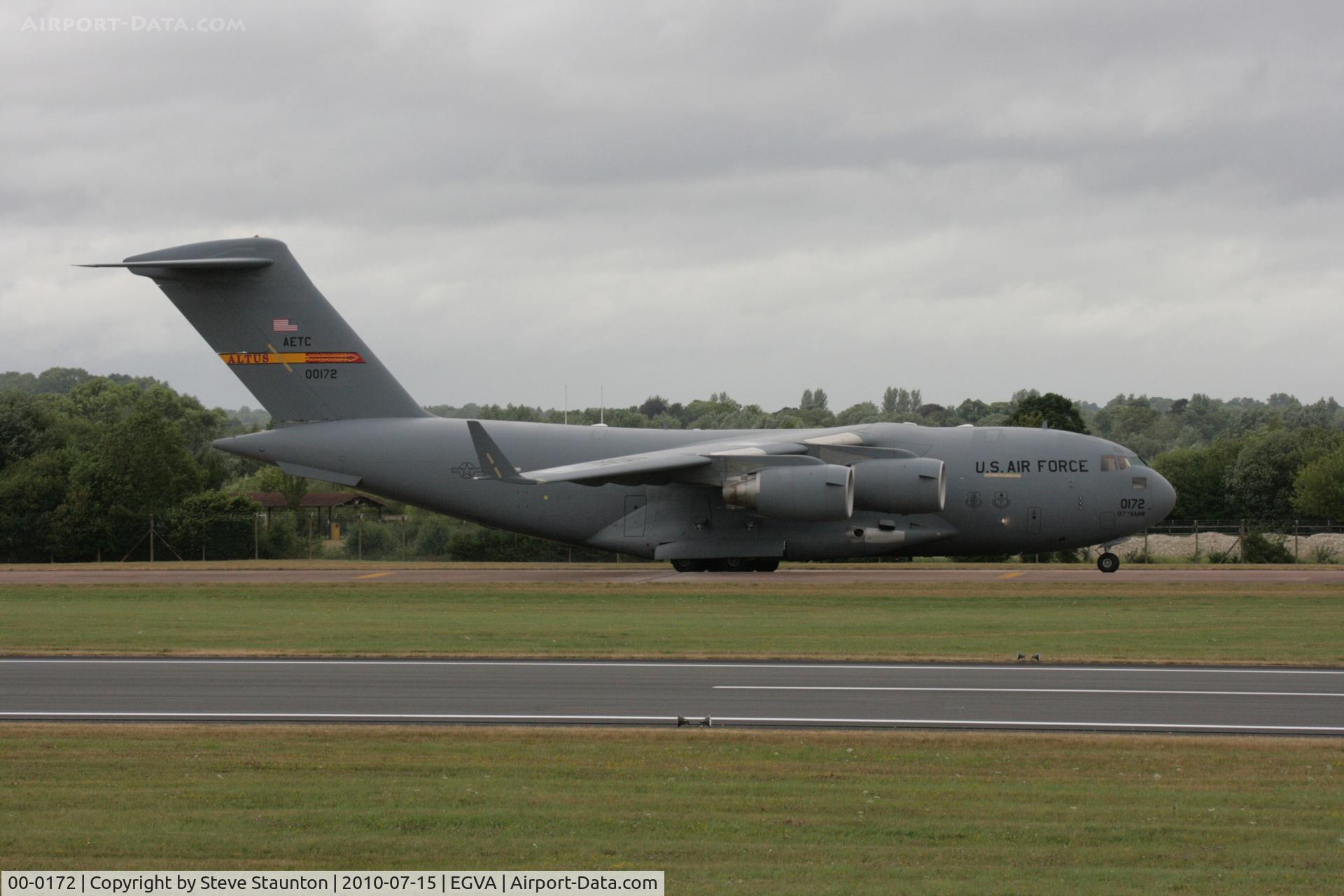 00-0172, 2001 Boeing C-17A Globemaster III C/N P-72, Taken at the Royal International Air Tattoo 2010