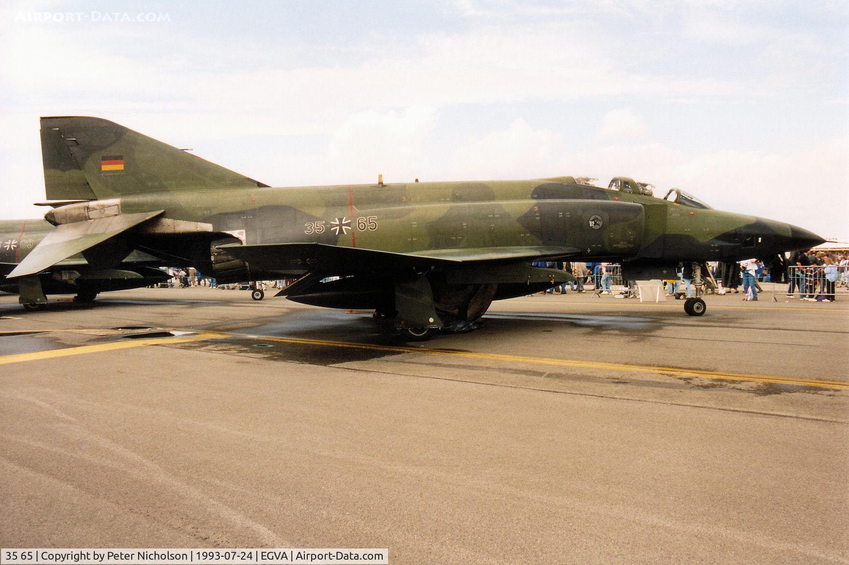 35 65, 1969 McDonnell Douglas RF-4E Phantom II C/N 4149, RF-4E Phantom, callsign Mission 3844, of AKG-52 at Leck on display at the 1993 Intnl Air Tattoo at RAF Fairford.