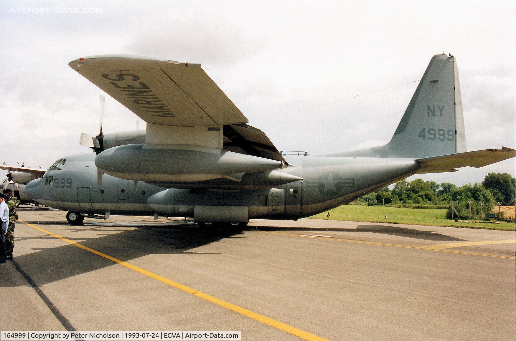 164999, 1991 Lockheed KC-130T Hercules C/N 382-5302, KC-130T Hercules, callsign Yankee 12, of Marine Aerial Refueller Transport Squadron VMGR-452 based at Stewart ANG Base, New York on display at the 1993 Intnl Air Tattoo at RAF Fairford.