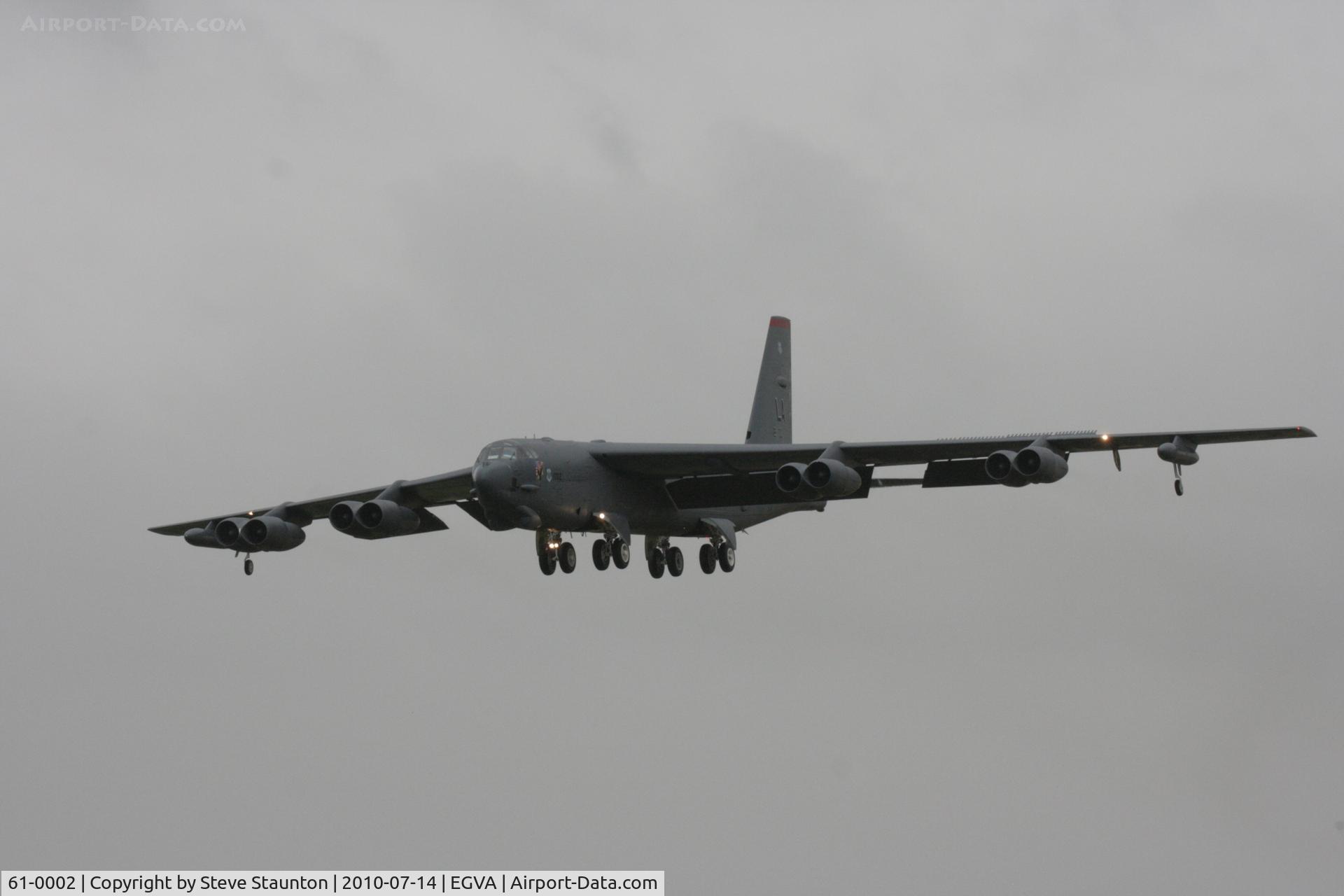 61-0002, 1961 Boeing B-52H Stratofortress C/N 464429, Taken at the Royal International Air Tattoo 2010