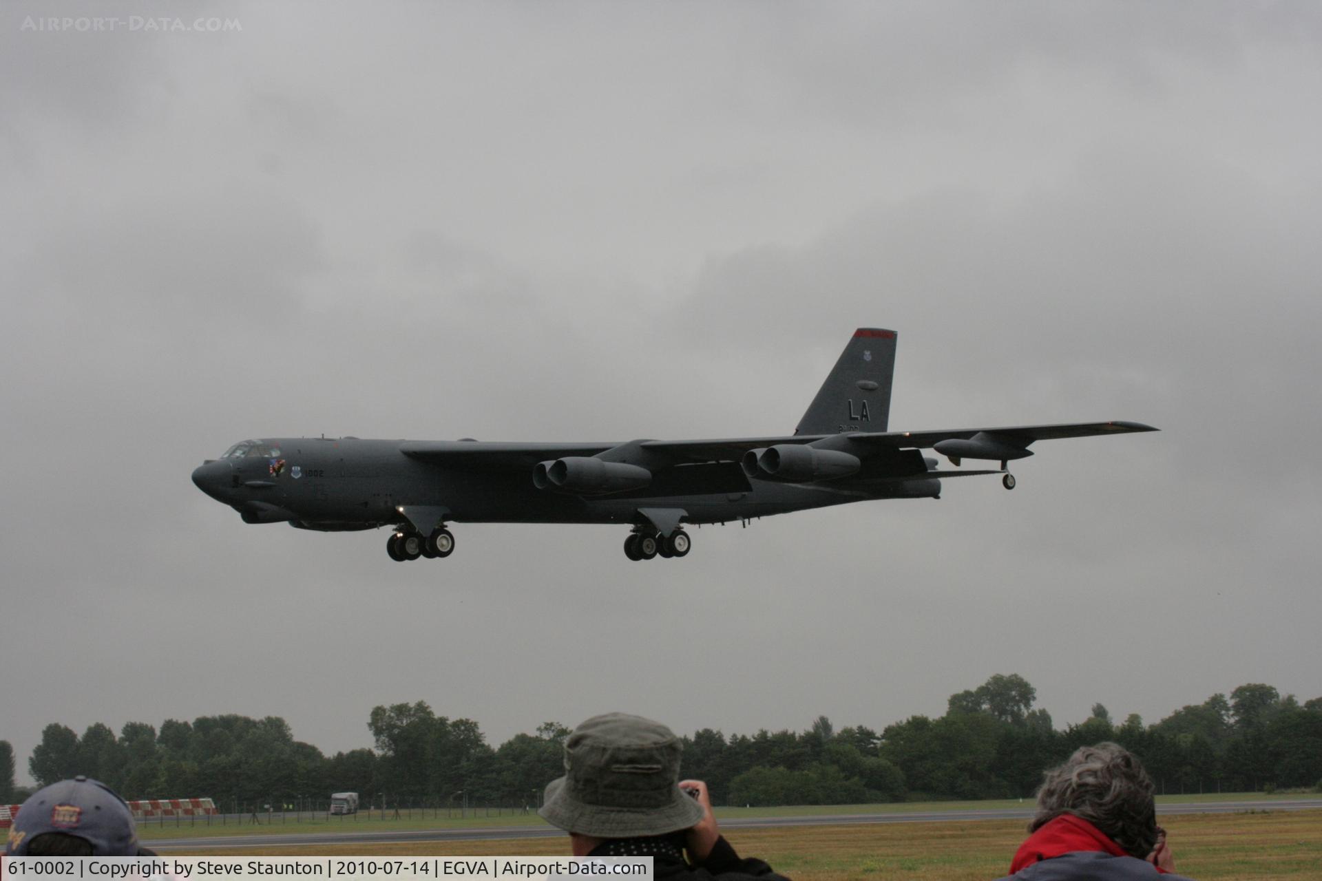 61-0002, 1961 Boeing B-52H Stratofortress C/N 464429, Taken at the Royal International Air Tattoo 2010