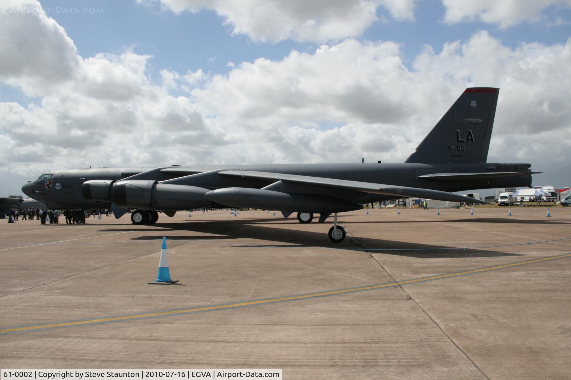 61-0002, 1961 Boeing B-52H Stratofortress C/N 464429, Taken at the Royal International Air Tattoo 2010