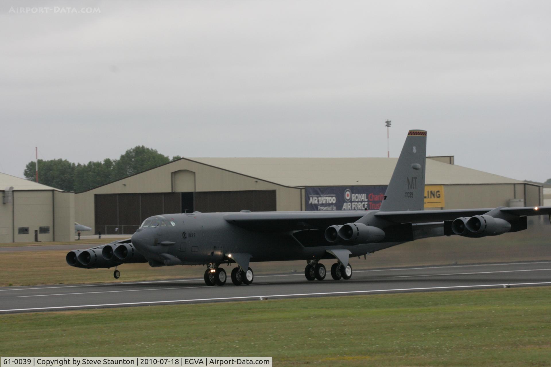 61-0039, 1961 Boeing B-52H Stratofortress C/N 464466, Taken at the Royal International Air Tattoo 2010