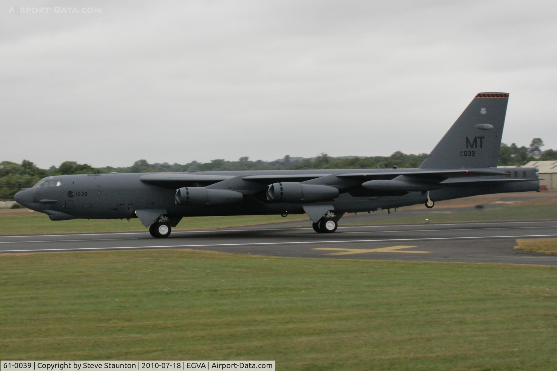 61-0039, 1961 Boeing B-52H Stratofortress C/N 464466, Taken at the Royal International Air Tattoo 2010