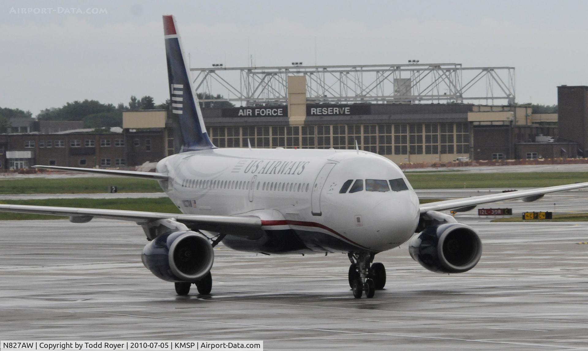 N827AW, 2001 Airbus A319-132 C/N 1547, Stormy day in MSP