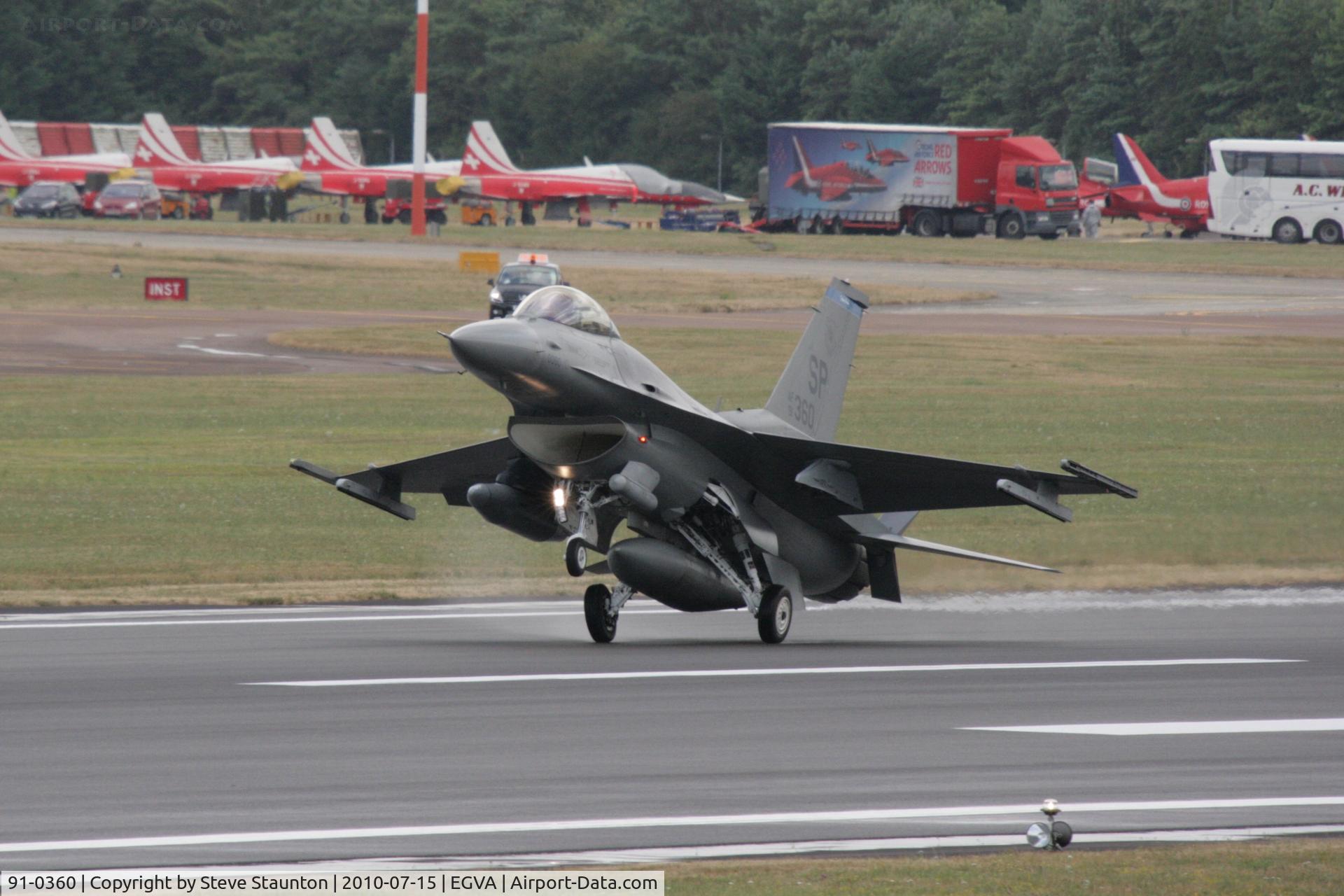 91-0360, 1993 General Dynamics F-16CJ Fighting Falcon C/N CC-58, Taken at the Royal International Air Tattoo 2010