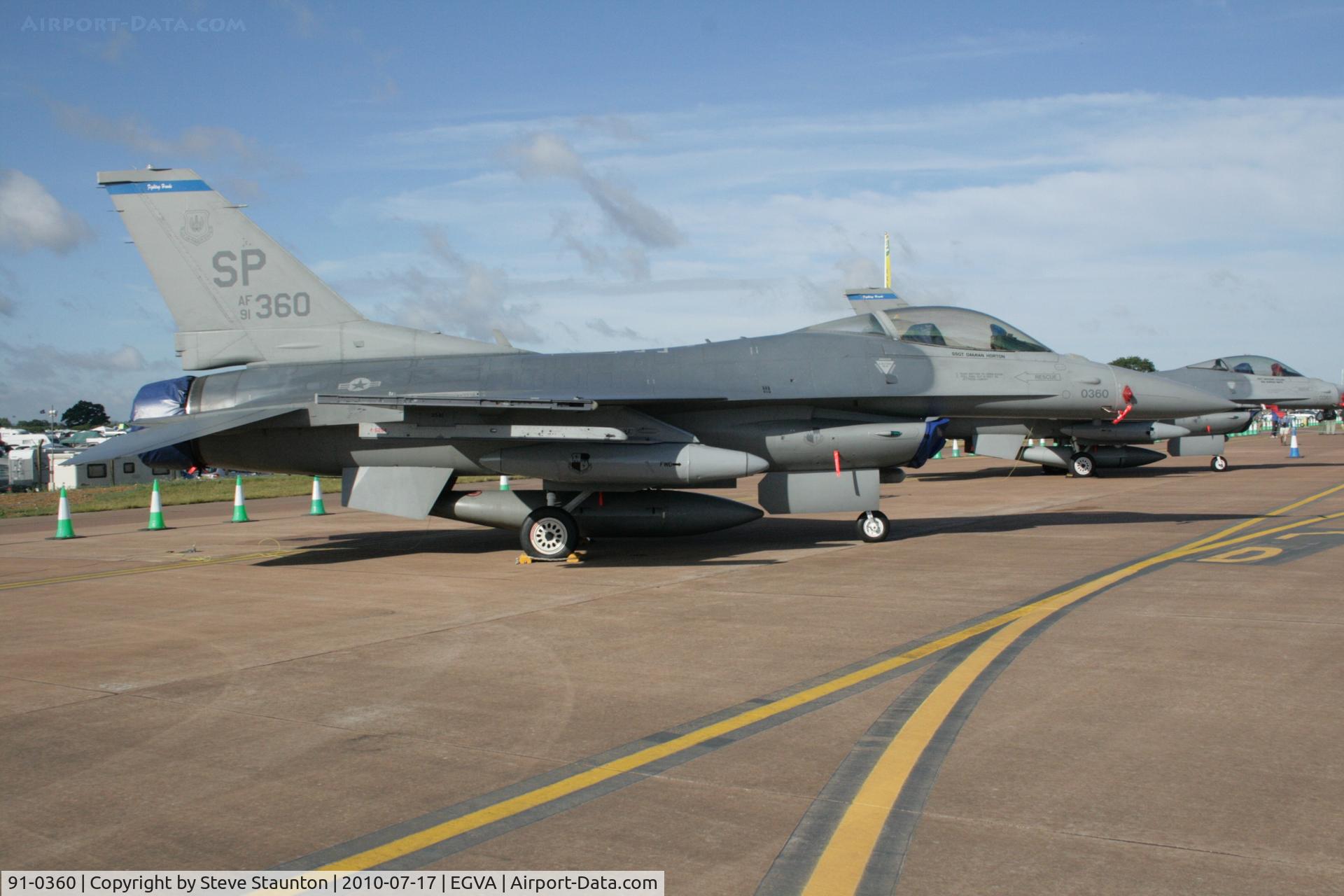 91-0360, 1993 General Dynamics F-16CJ Fighting Falcon C/N CC-58, Taken at the Royal International Air Tattoo 2010