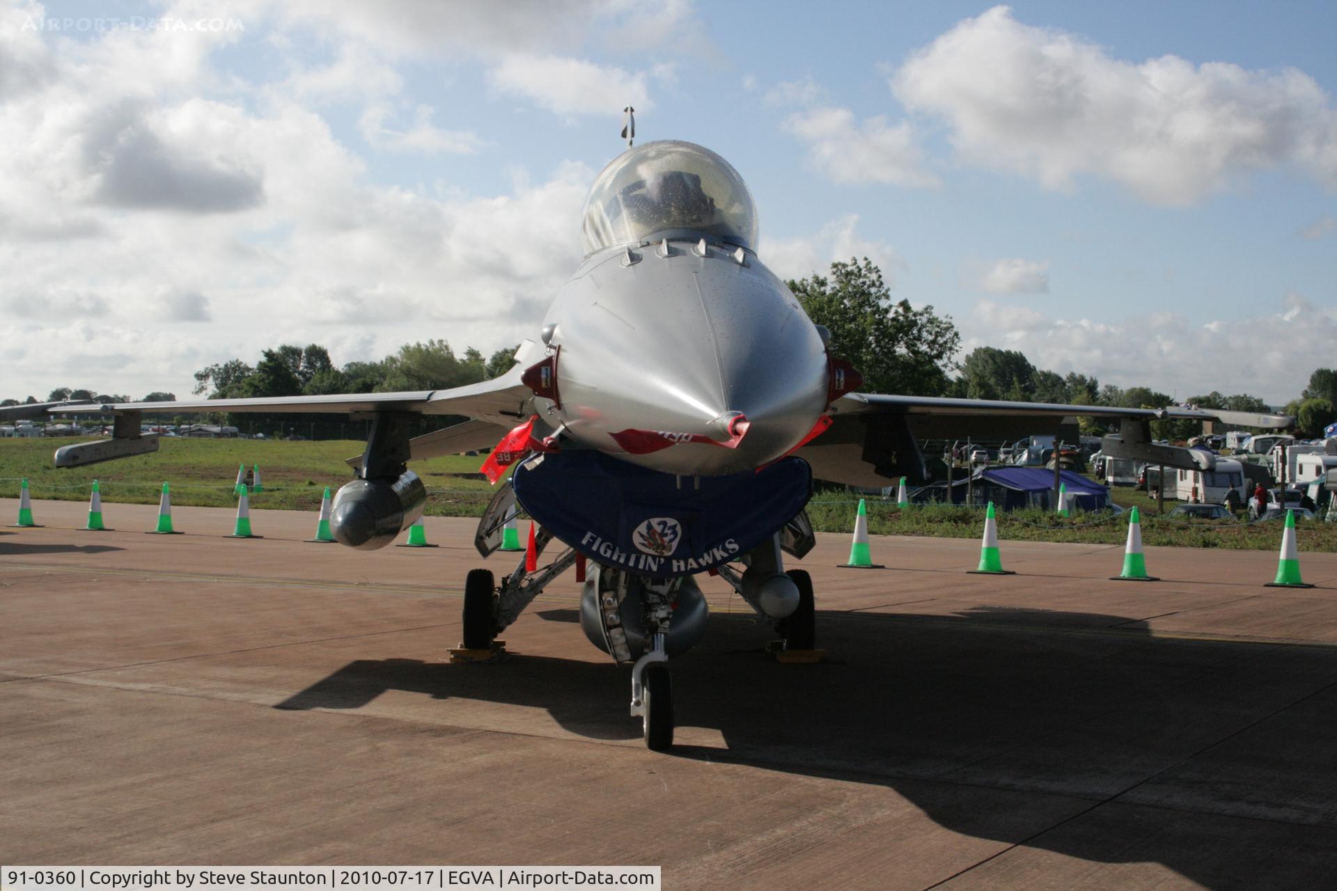 91-0360, 1993 General Dynamics F-16CJ Fighting Falcon C/N CC-58, Taken at the Royal International Air Tattoo 2010