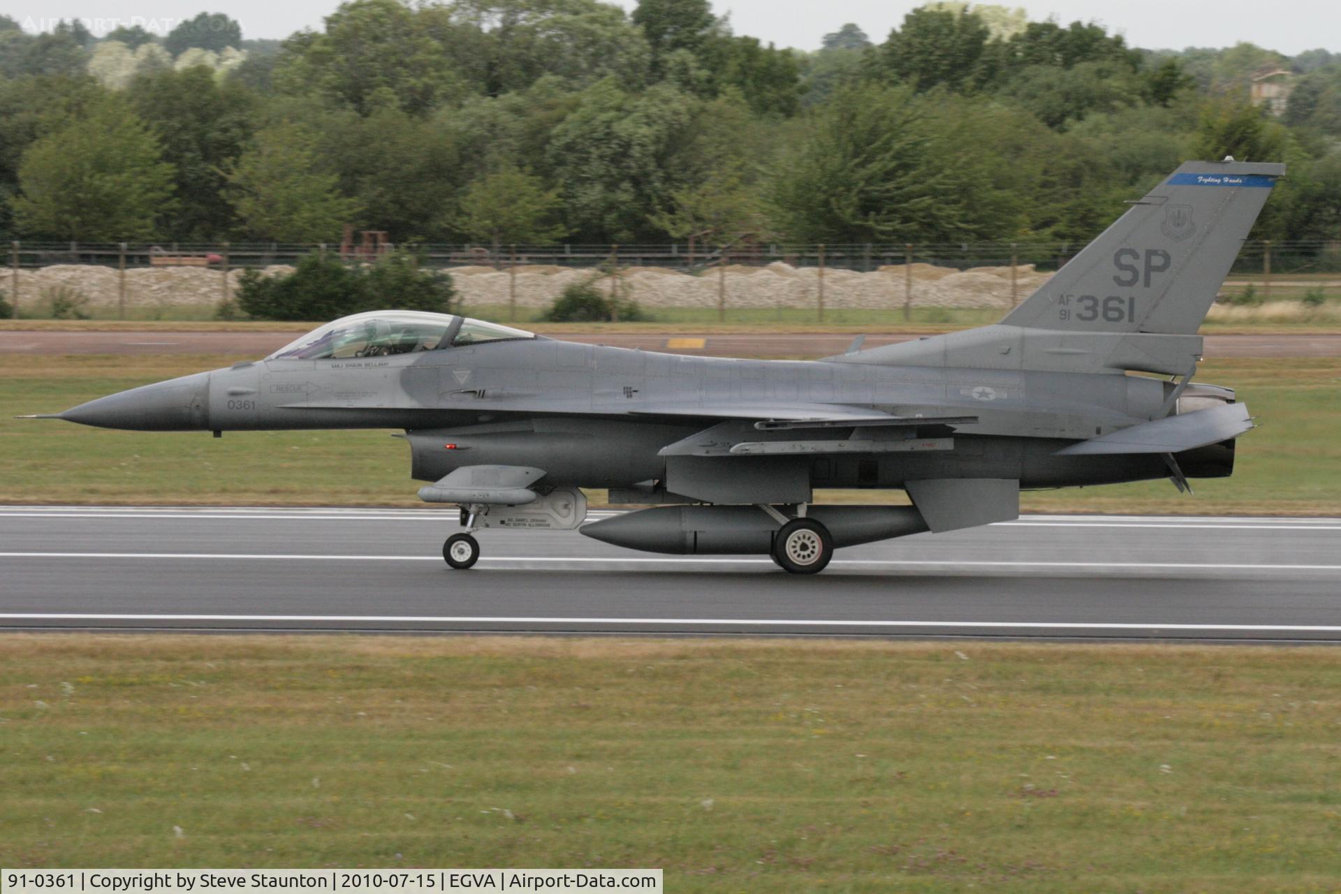 91-0361, 1991 General Dynamics F-16CJ Fighting Falcon C/N CC-59, Taken at the Royal International Air Tattoo 2010