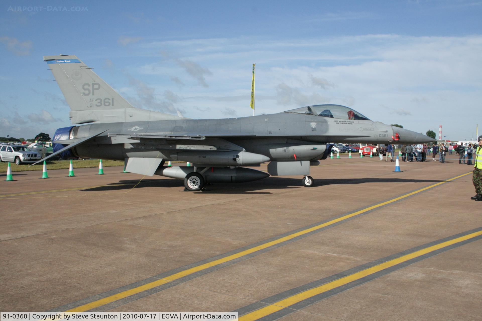 91-0360, 1993 General Dynamics F-16CJ Fighting Falcon C/N CC-58, Taken at the Royal International Air Tattoo 2010