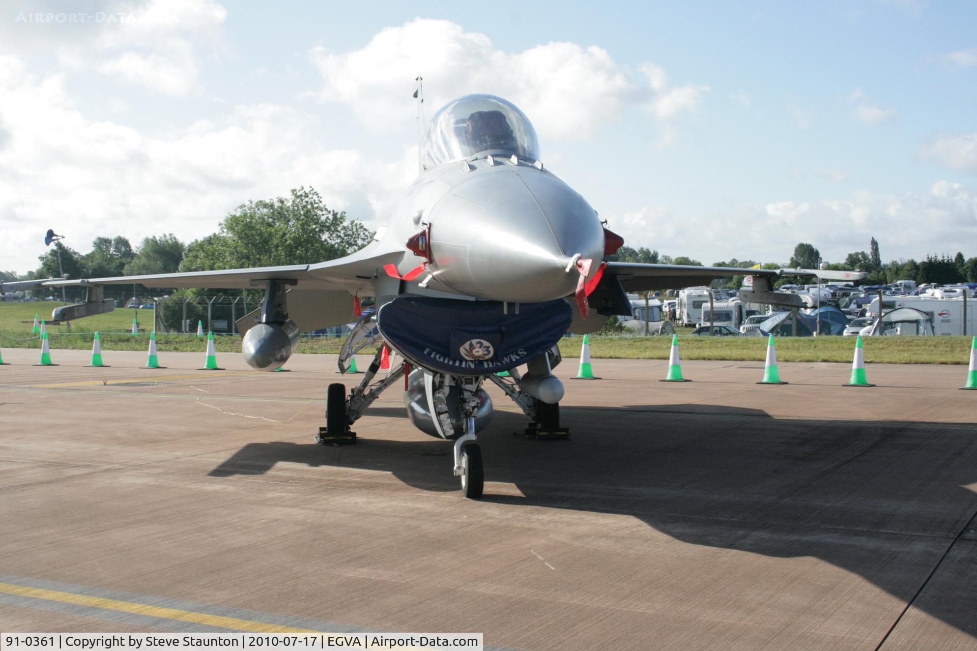 91-0361, 1991 General Dynamics F-16CJ Fighting Falcon C/N CC-59, Taken at the Royal International Air Tattoo 2010