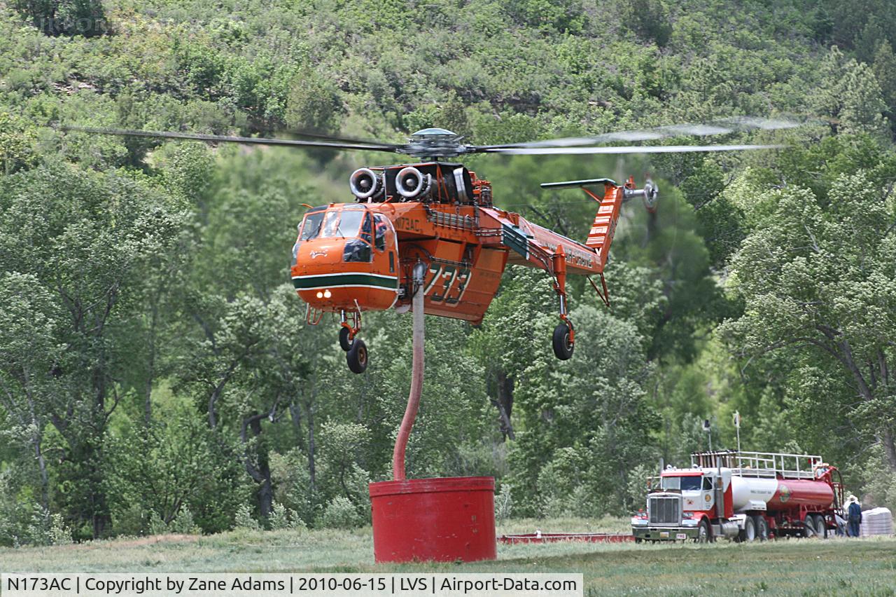 N173AC, 1967 Sikorsky S-64E C/N 64015, Erickson Skycrane working the Tecolote Fire near Las Vegas, NM  - Video on You tube... http://youtu.be/IE9W5EI66Ss