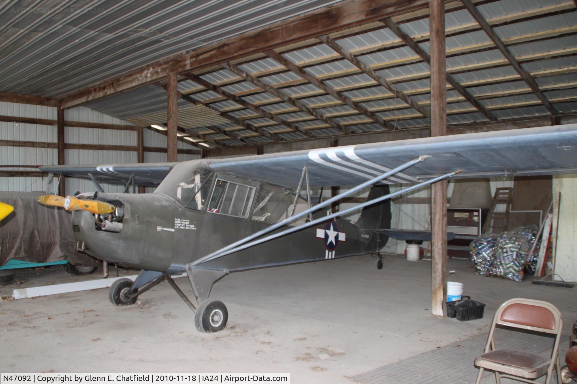 N47092, 1944 Aeronca 0-58B Grasshopper C/N 058B13664, Parked for the winter?