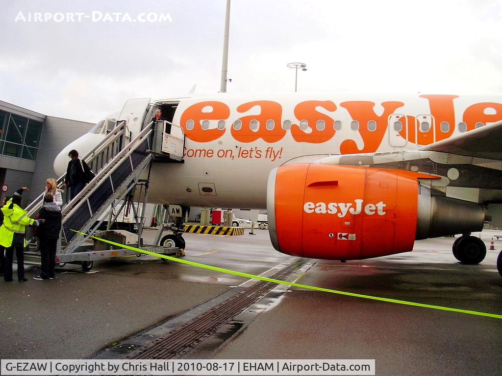 G-EZAW, 2006 Airbus A319-111 C/N 2812, disembarking from EZAW after our flight from EGGP