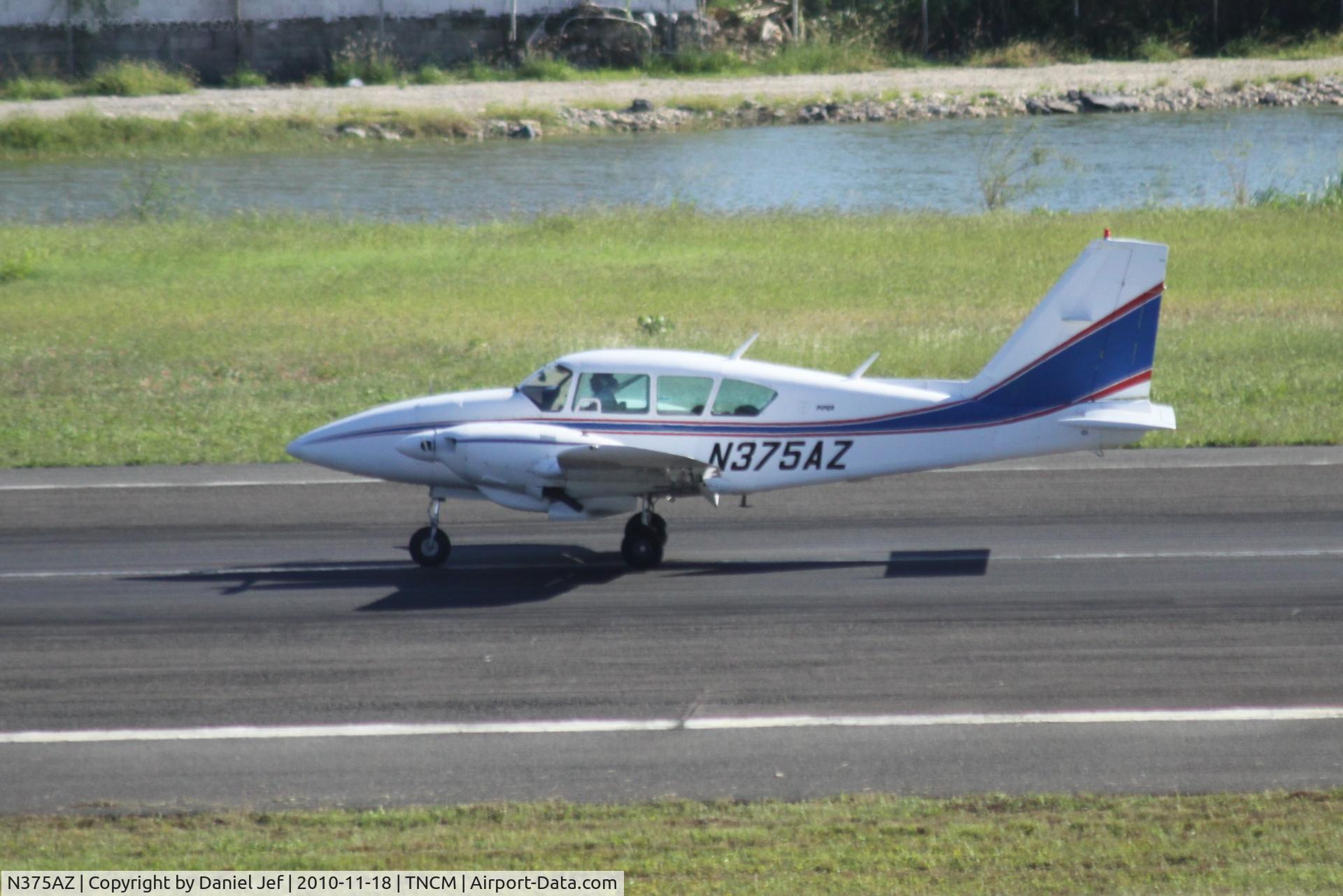 N375AZ, 1978 Piper PA-23-250 C/N 27-7854038, N375AZ landing at TNCM