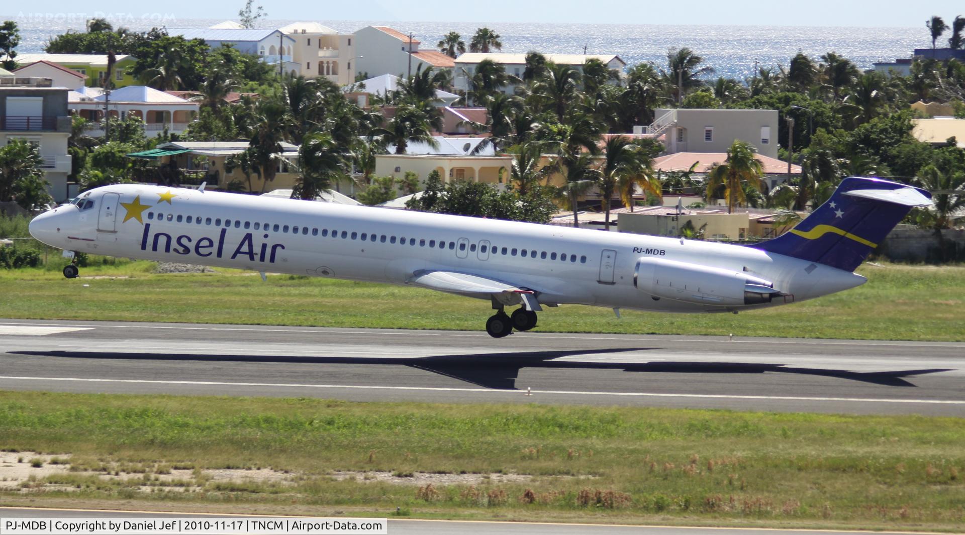 PJ-MDB, 1983 McDonnell Douglas MD-82 (DC-9-82) C/N 48021, InselAir landing at TNCM