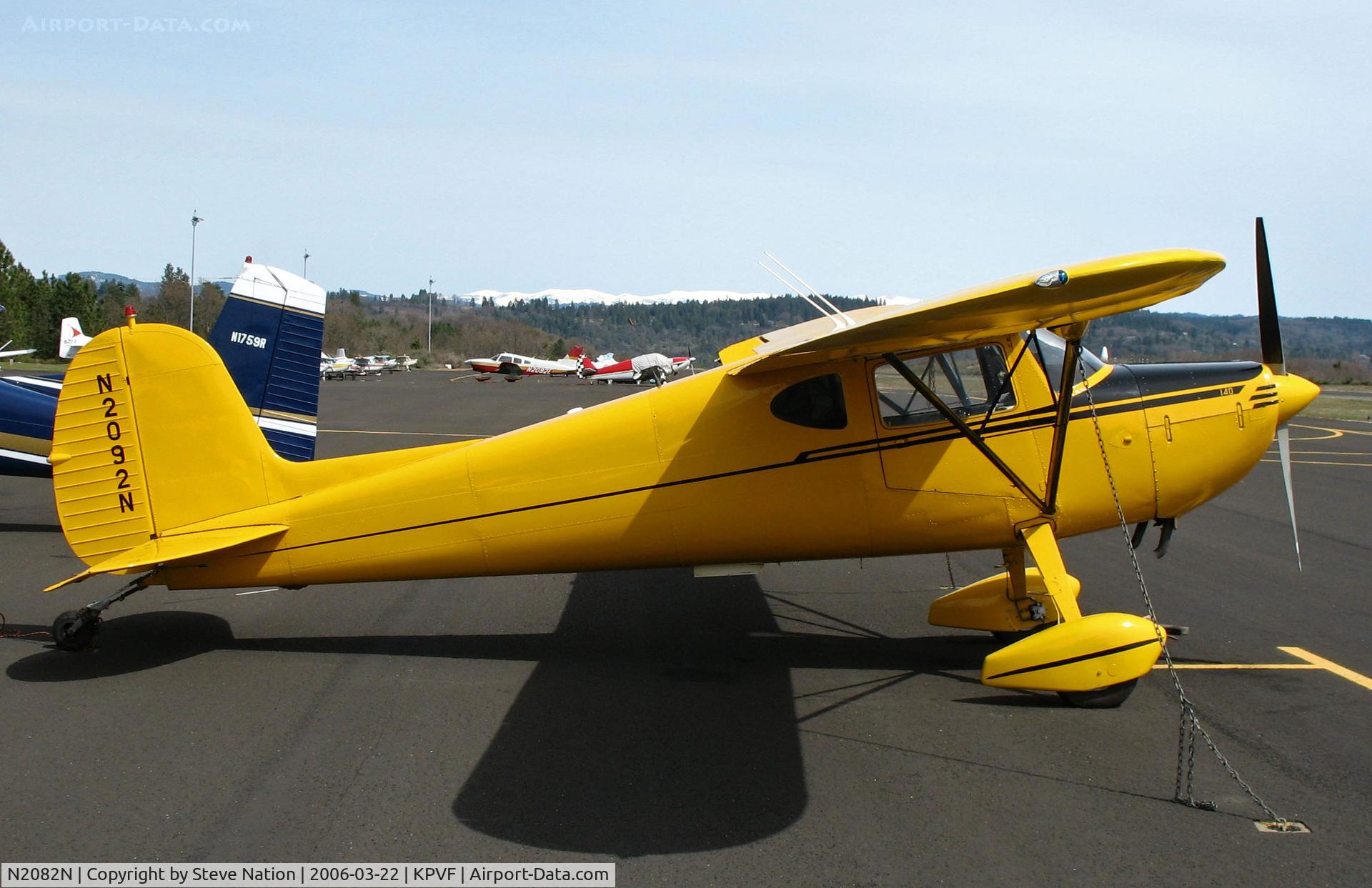 N2092N, 1947 Cessna 140 C/N 12328, Locally-based canary yellow 1947 Cessna 140 @ Placerville, CA (to owner in Carmel, IN by Aug 2008)
