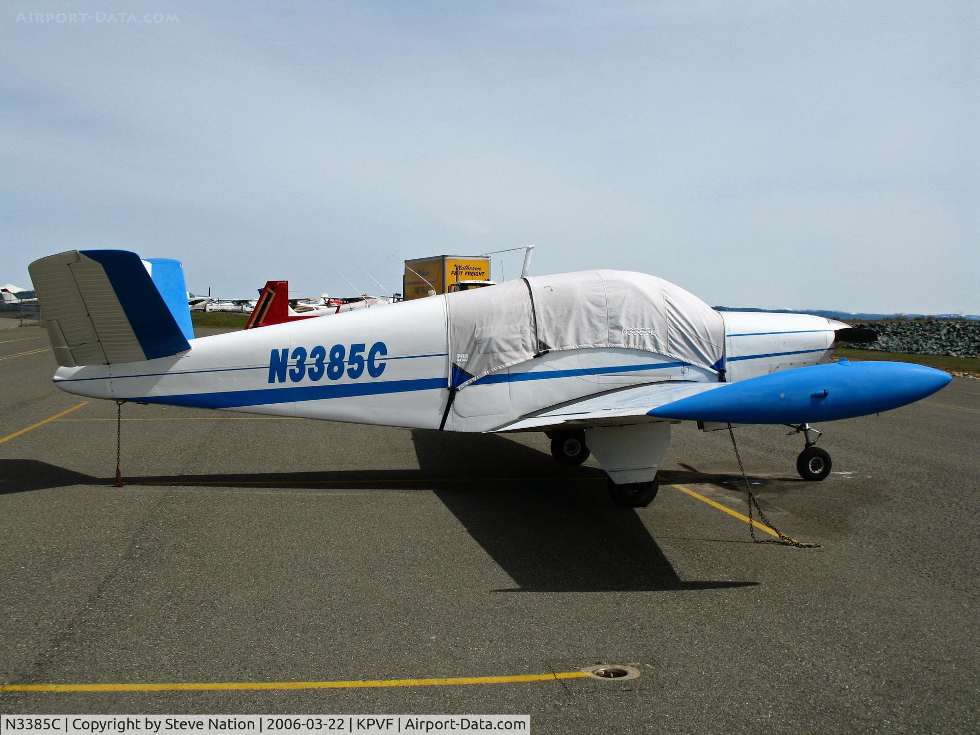 N3385C, 1955 Beech F35 Bonanza C/N D-4052, 1955 Beech F35 Bonanza with cockpit cover and tip tanks @ Placerville, CA
