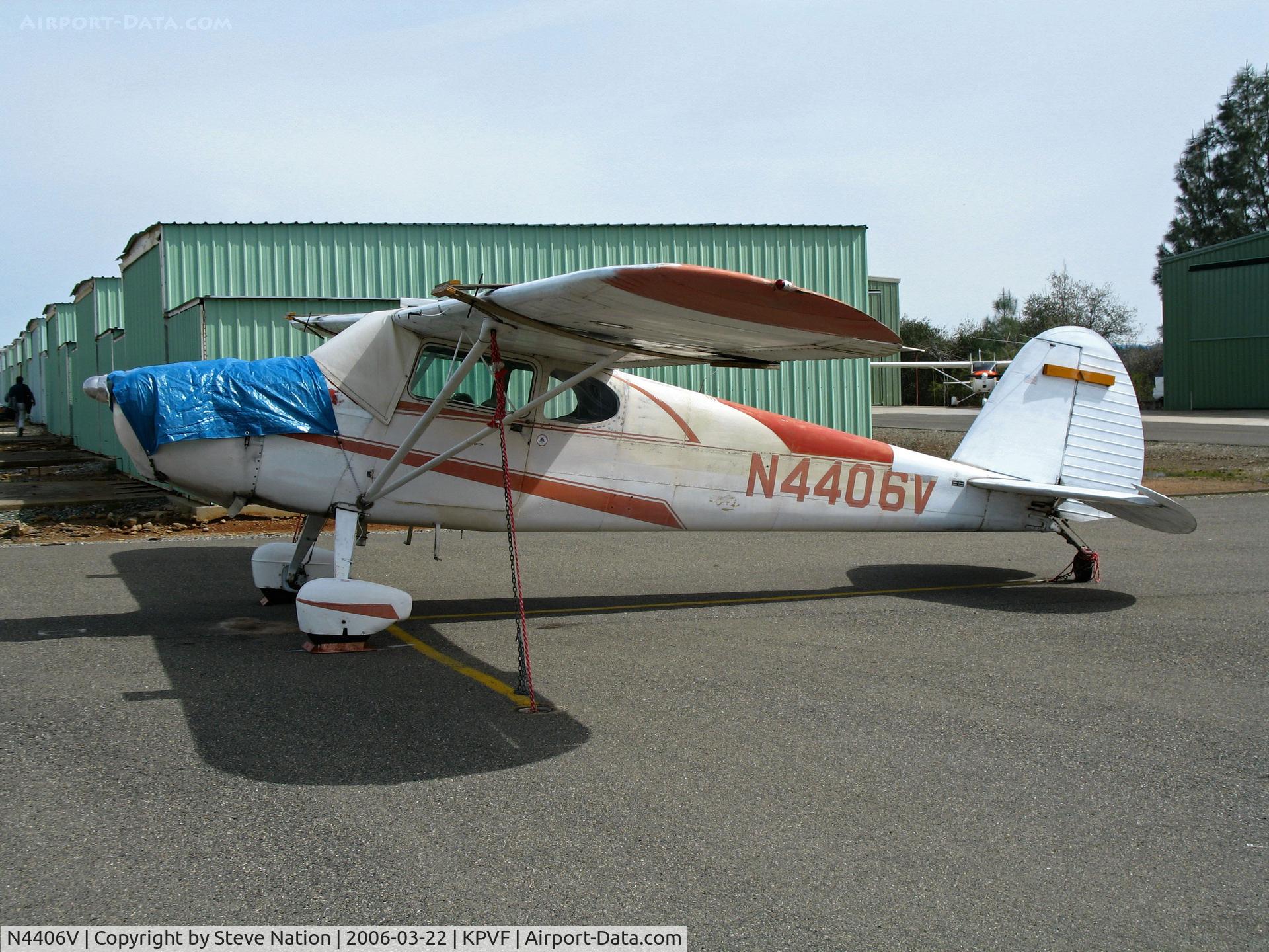 N4406V, 1948 Cessna 170 C/N 18539, 1948 Cessna 170 with blue hefty bag over engine @ Placerville, CA