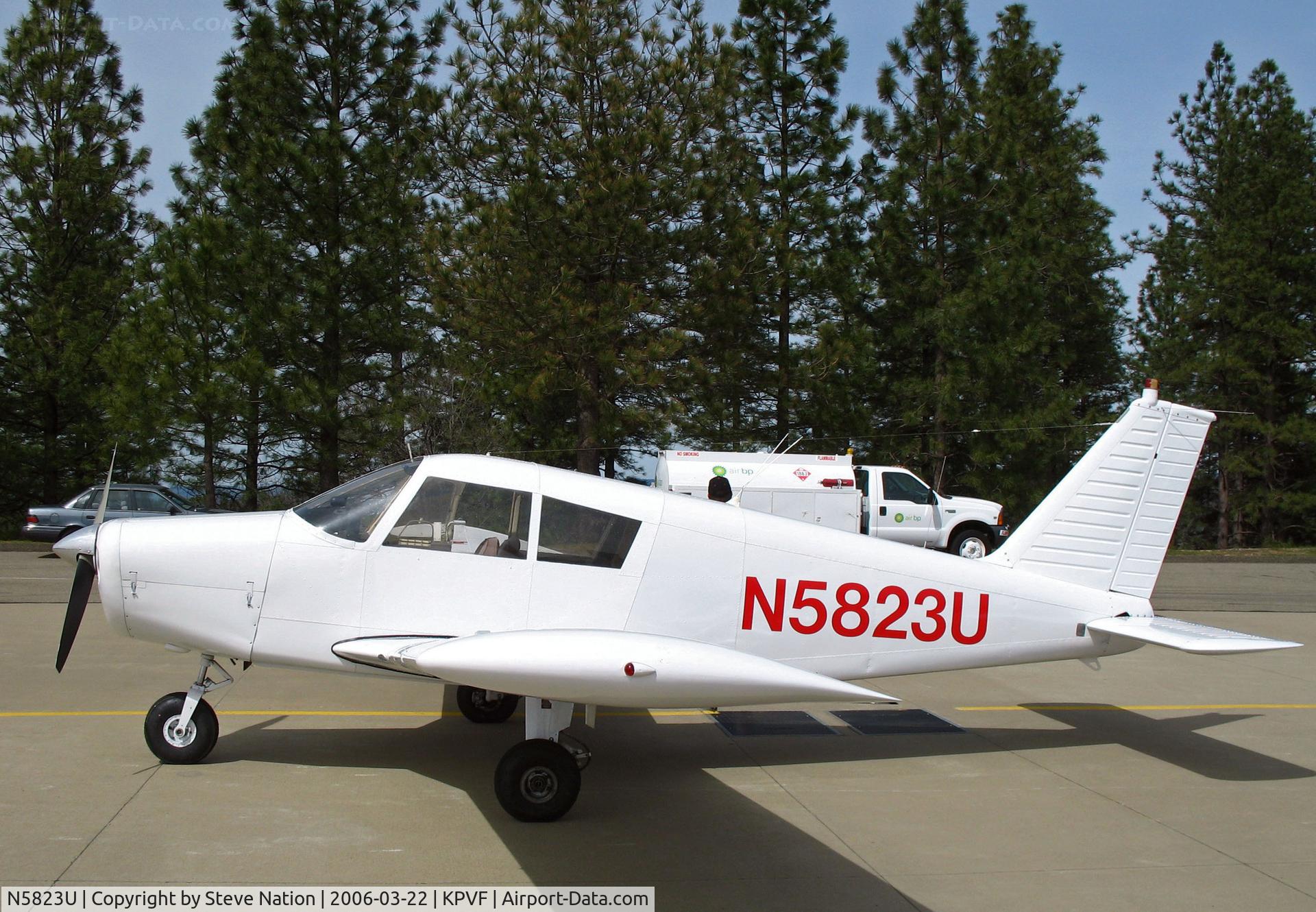 N5823U, 1970 Piper PA-28-140 C/N 28-26654, Locally-based all white 1970 Piper PA-28-140 @ Placerville, CA