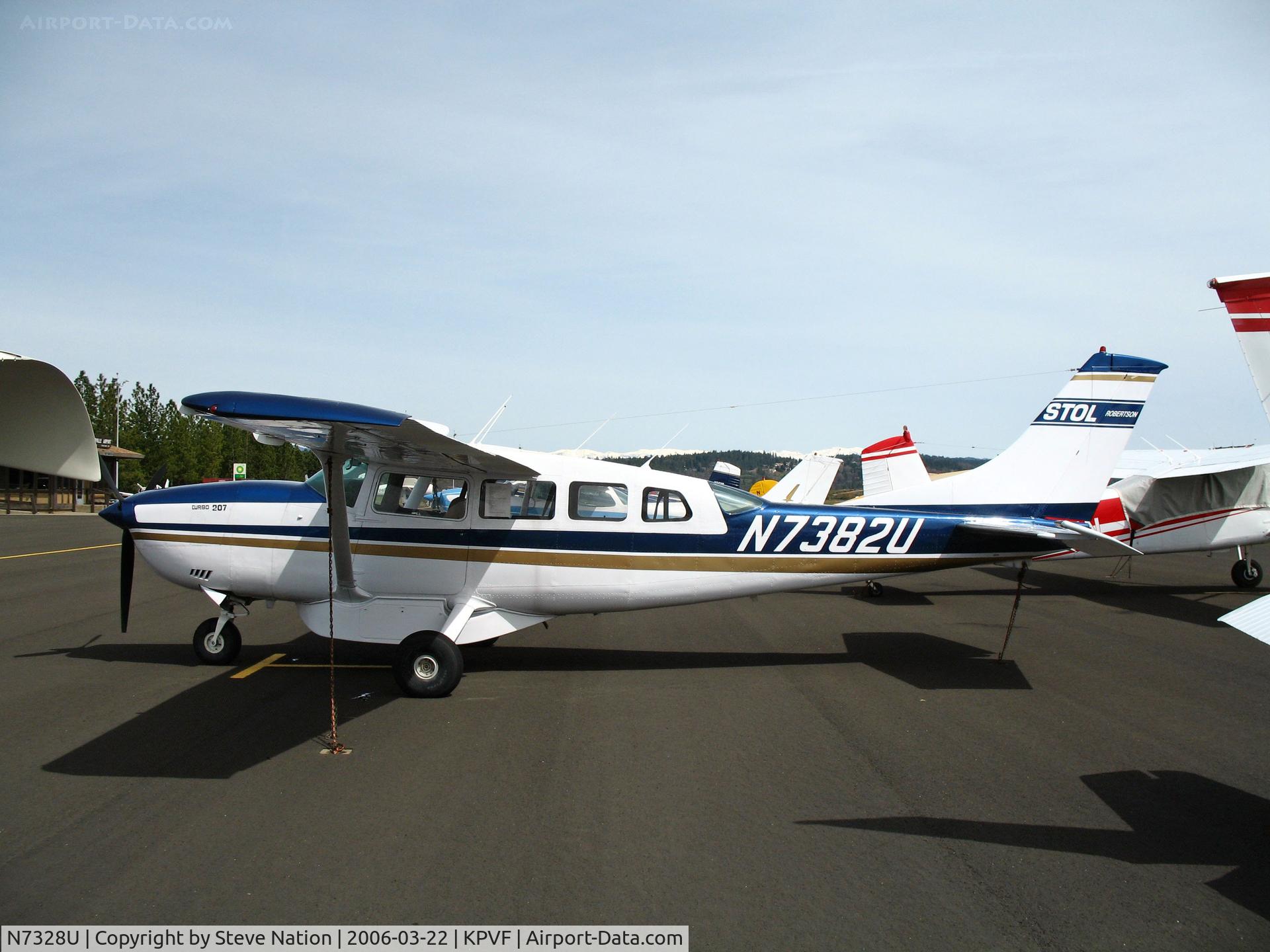 N7328U, Cessna T210R Turbo Centurion C/N 21064961, Locally-based 1978 Cessna T210R with STOL mods and belly pack @ Placerville, CA (canceled as exported to Brazil on Nov 6, 2009)
