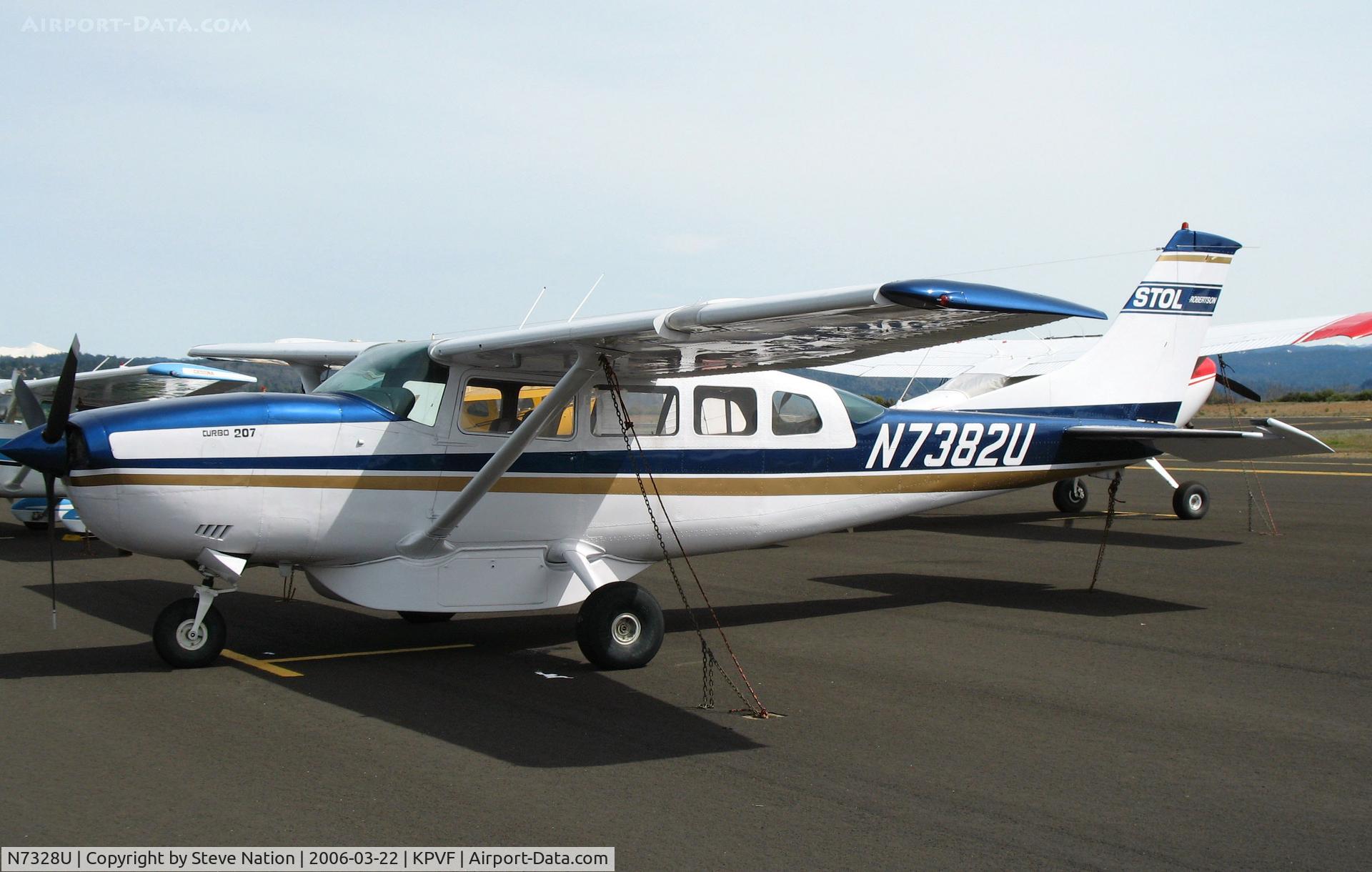 N7328U, Cessna T210R Turbo Centurion C/N 21064961, Locally-based 1978 Cessna T210R with STOL mods and belly pack @ Placerville, CA (canceled as exported to Brazil on Nov 6, 2009)