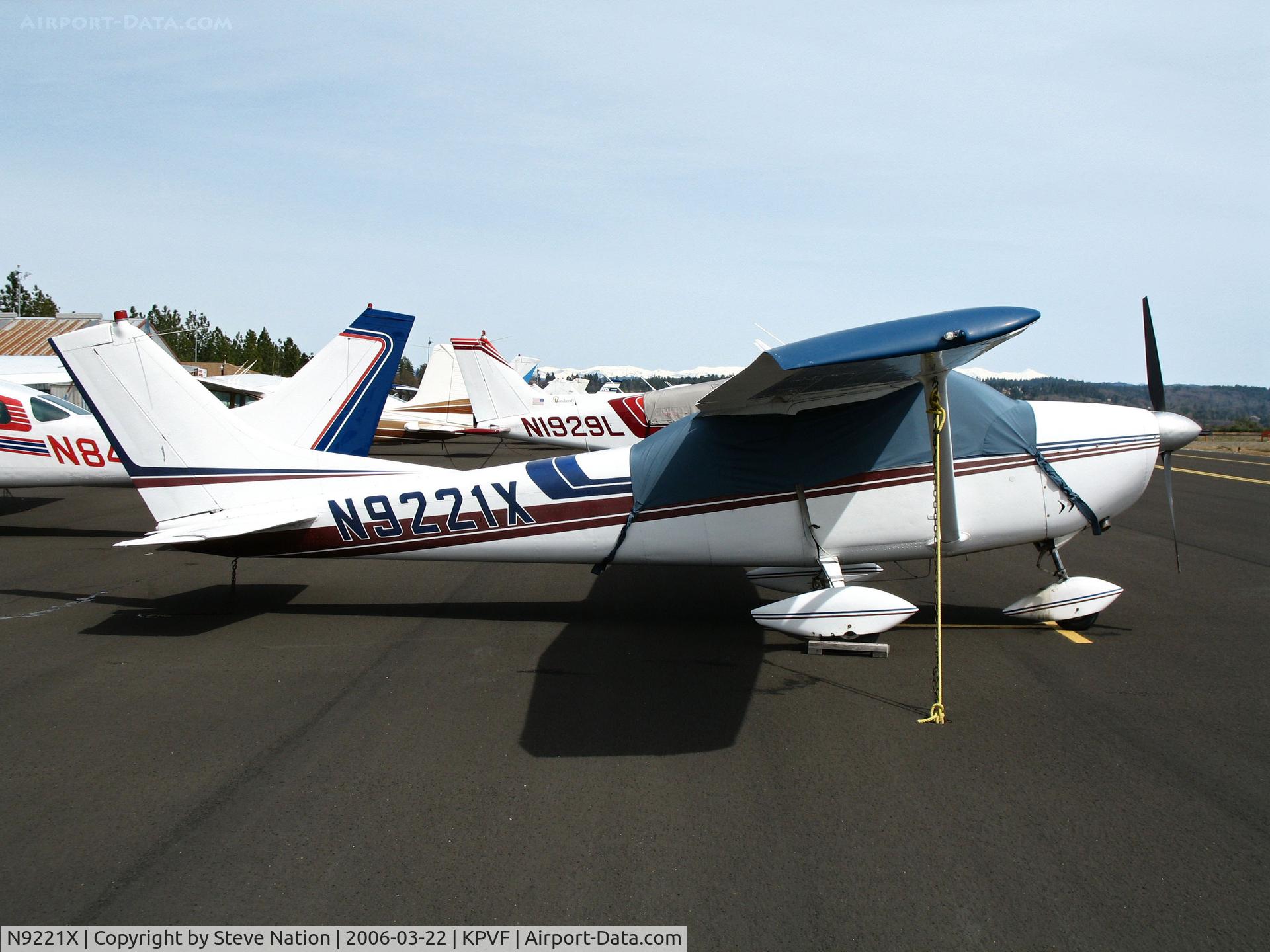 N9221X, 1961 Cessna 182E Skylane C/N 18253621, Locally-based 1961 Cessna 182E with cockpit cover @ Placerville, CA
