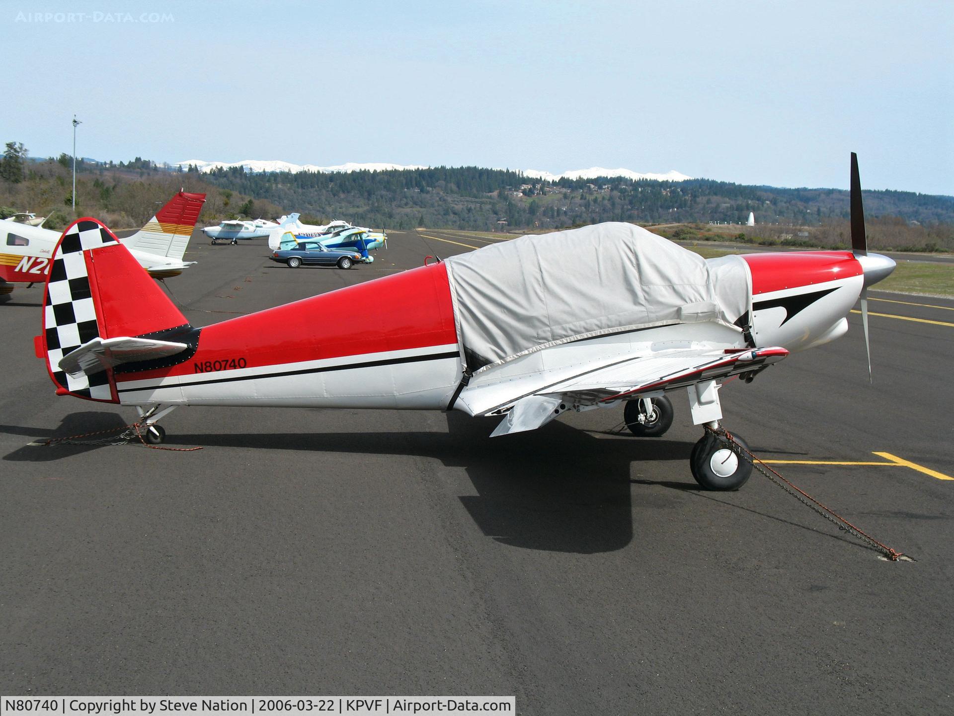 N80740, 1946 Globe GC-1B Swift C/N 143, Locally-based 1946 Globe GC-1B with cockpit cover @ Placerville, CA