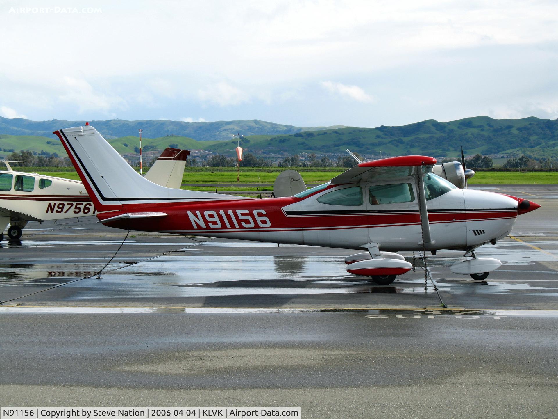 N91156, 1973 Cessna 182P Skylane C/N 18261959, 1973 Cessna 182P @ Livermore, CA after the rain