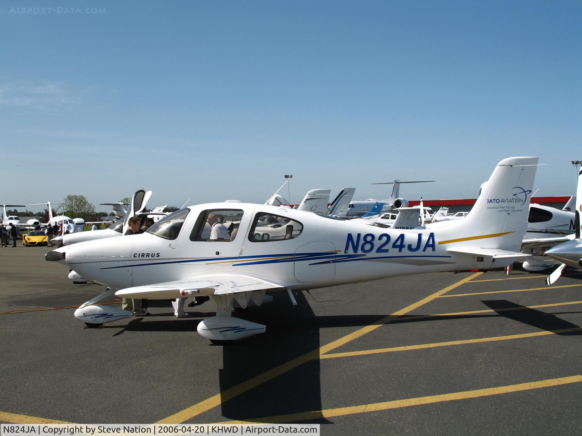 N824JA, 2004 Cirrus SR20 G2 C/N 1444, JATO Aviation (titles on tail;) 2004 Cirrus Design SR20 @ Hayward, CA