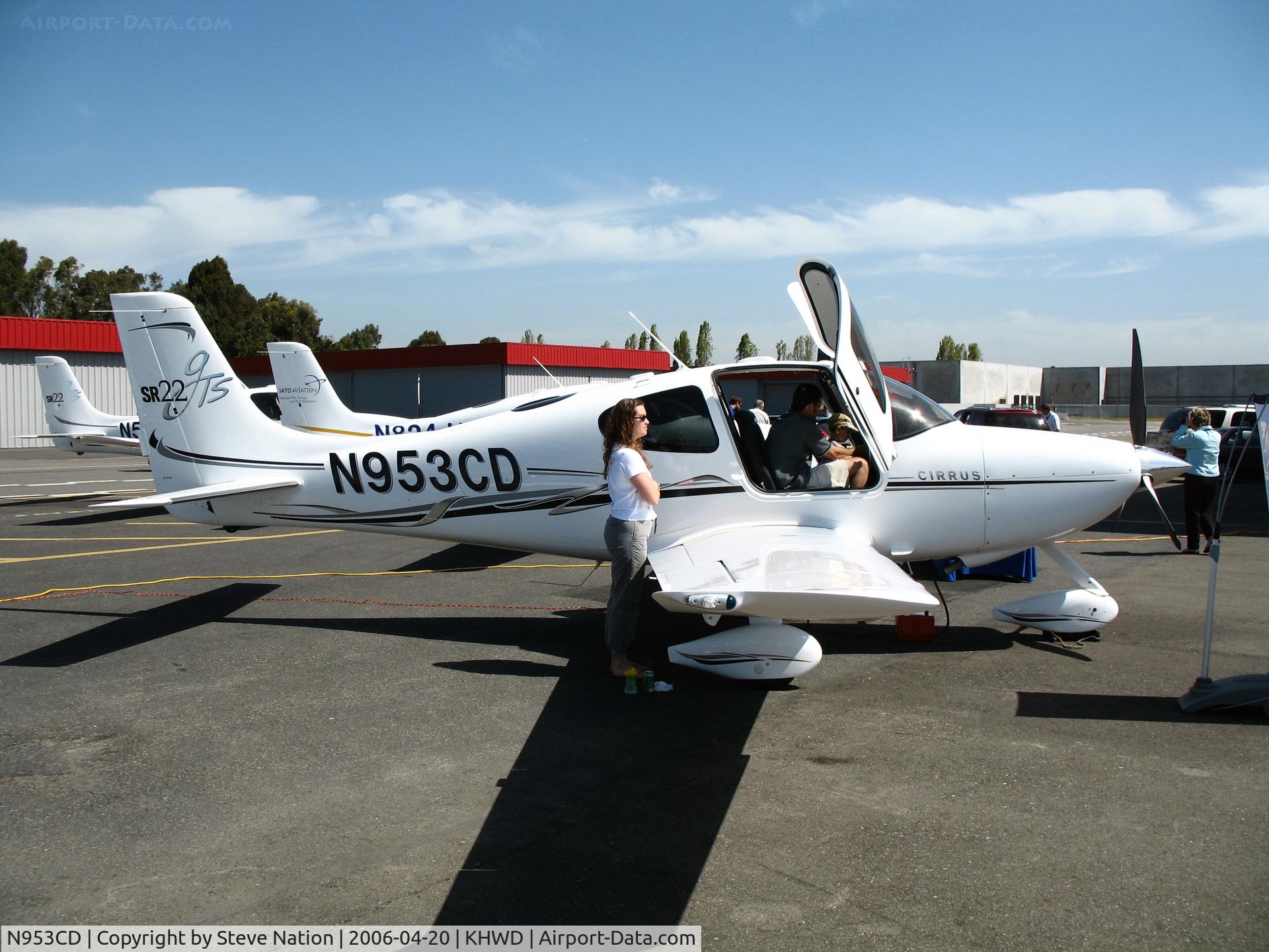 N953CD, 2005 Cirrus SR22 C/N 1766, Hmmm ... trip around the world or buy this airplane? 2005 Cirrus Design SR22 demo acft @ Hayward, CA