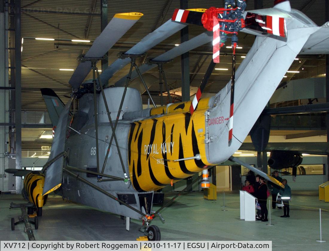 XV712, 1972 Westland Sea King HAS.6 C/N WA683, aIR Space Hangar.Static display.Tiger colors.814 squadron Royal Navy.
