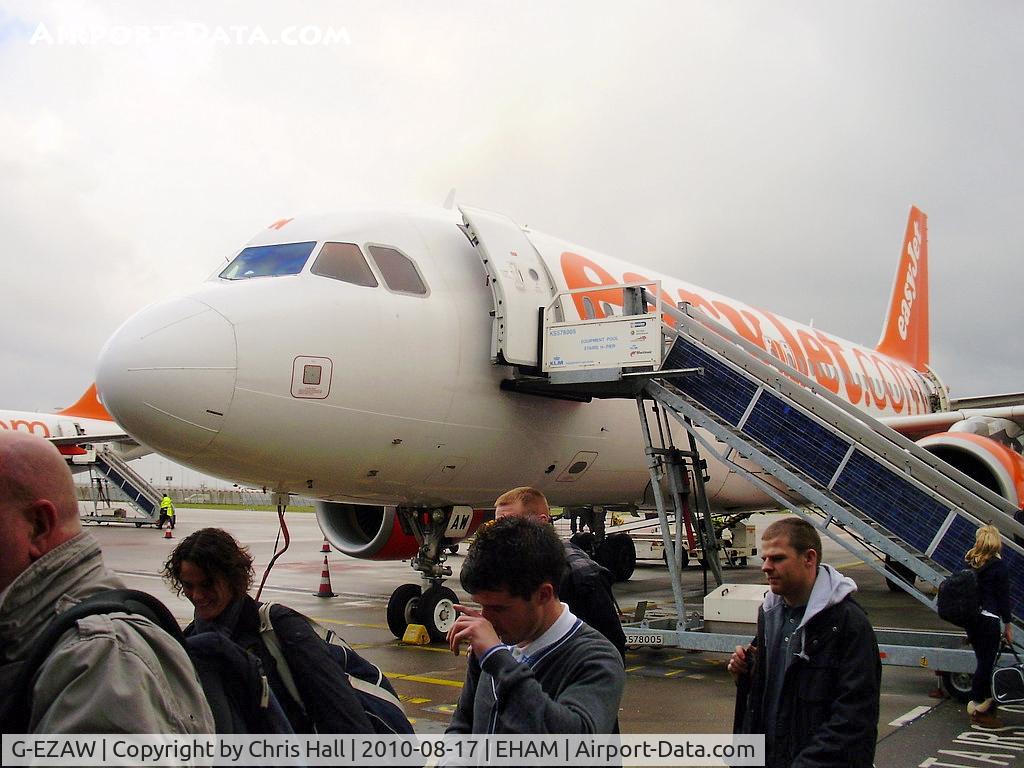 G-EZAW, 2006 Airbus A319-111 C/N 2812, disembarking from EZAW after our flight from EGGP