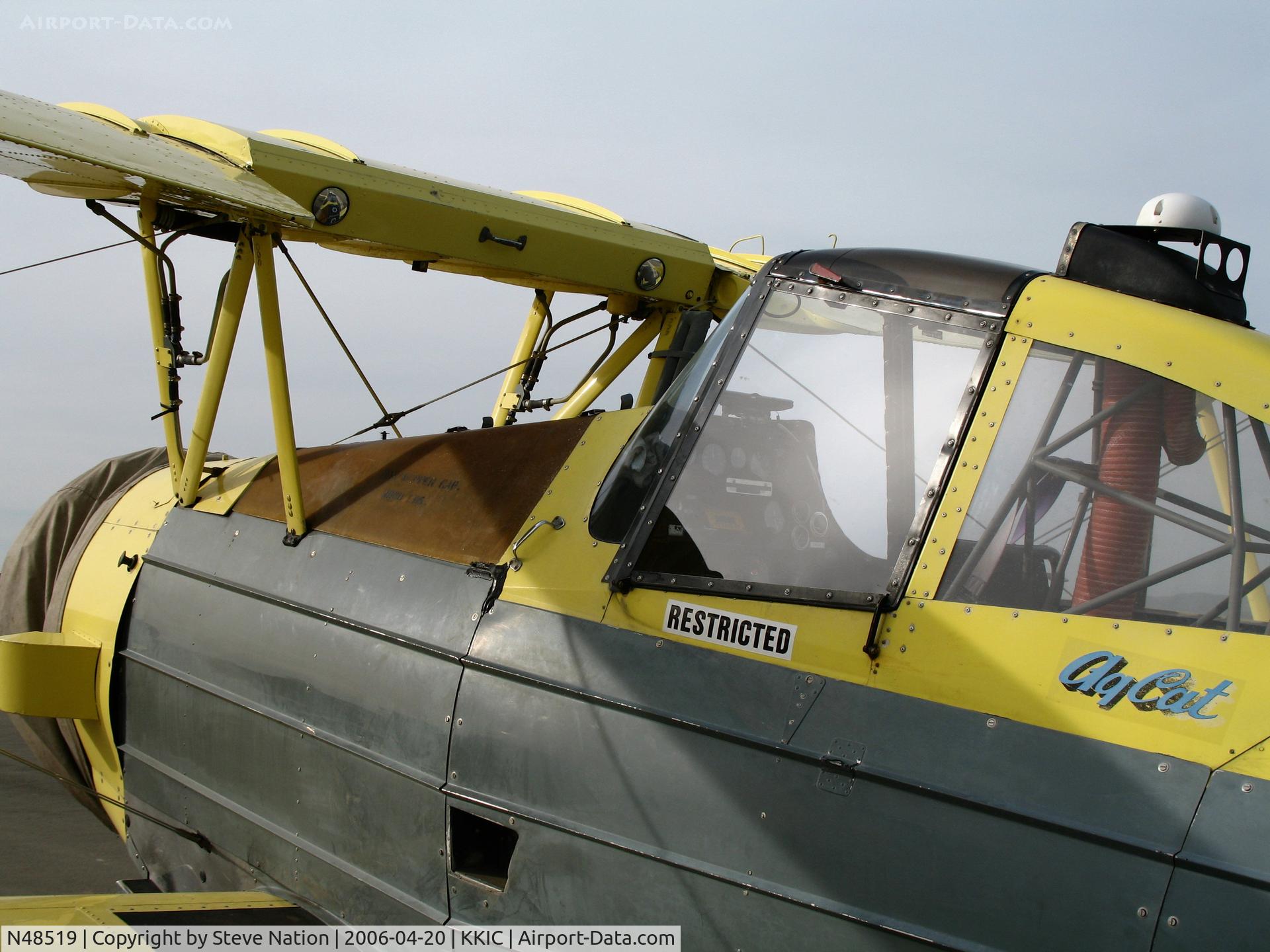 N48519, 1976 Grumman-Schweizer G-164B C/N 42B, Close-up of cockpit area on G-164B @ Mesa Del Rey Airport, King City, CA