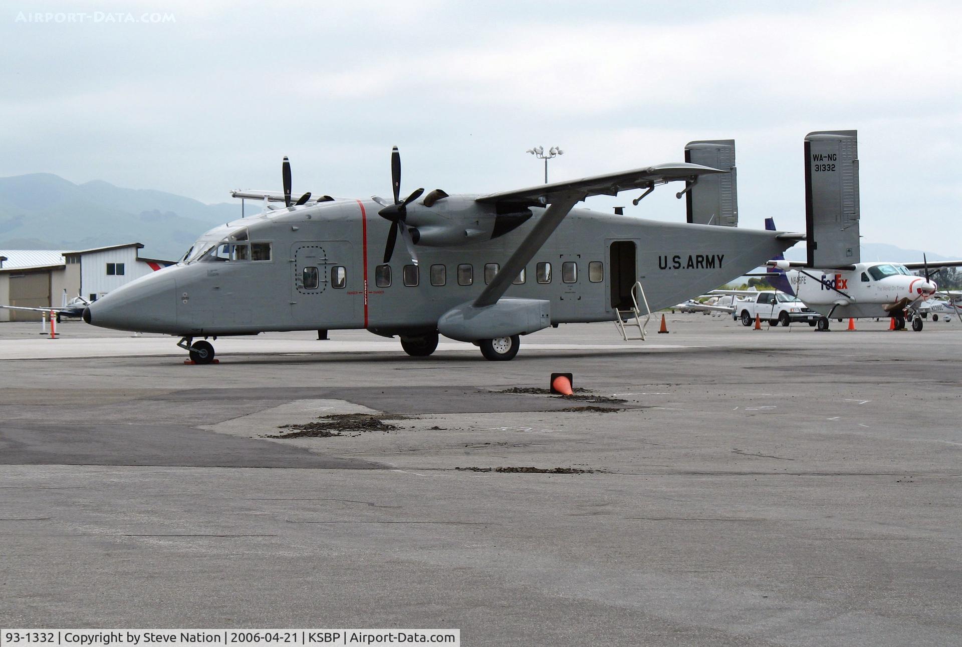 93-1332, 1993 Short C-23C Sherpa C/N SH3414, Det 1 Company 1 185th Theater Aviation Group - Washington National Guard C-23C visiting San Luis Obispo Regional SAirport, CA