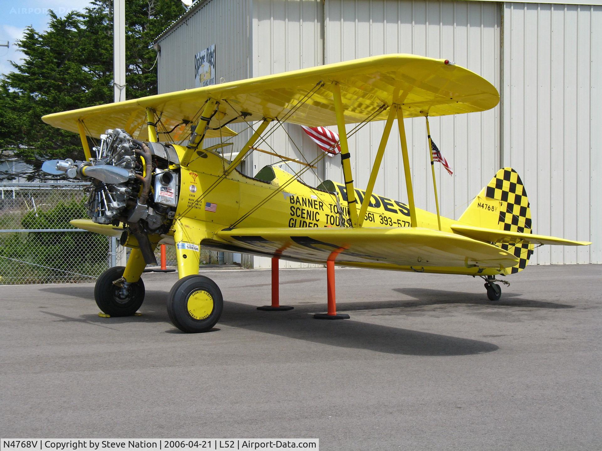 N4768V, Boeing E75 C/N 75-5737, Aircamp Biplane Rides Boeing E75 @ Oceano County Airport, CA