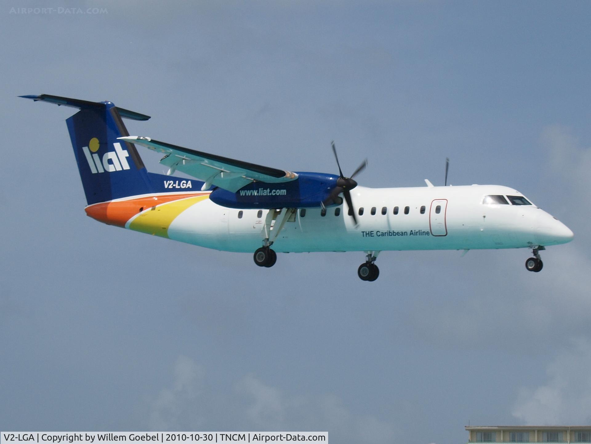 V2-LGA, 1990 De Havilland Canada DHC-8-311 Dash 8 C/N 232, Landing on Prinses Juliana Airport St Maarten