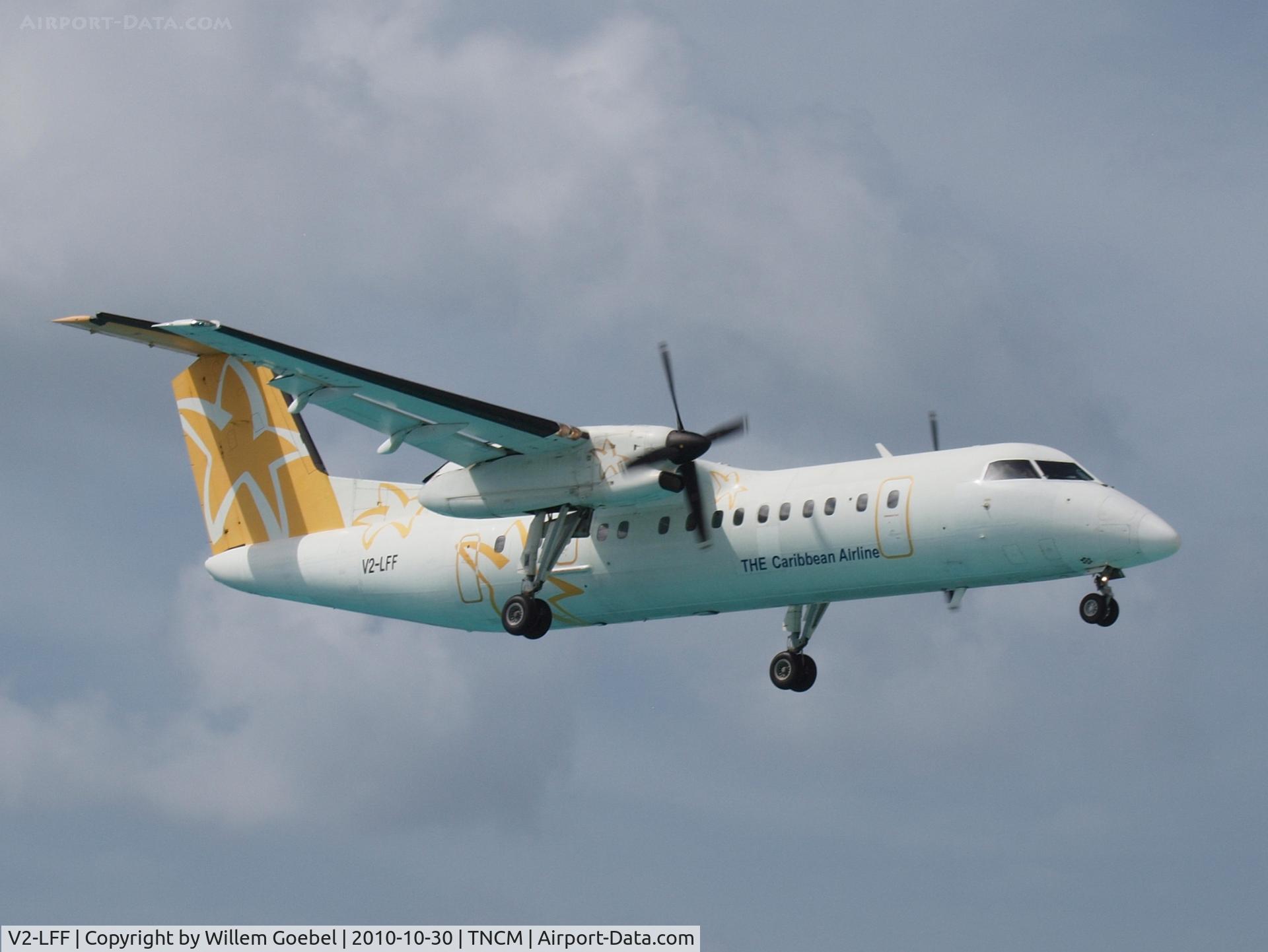 V2-LFF, 1995 De Havilland Canada DHC-8-311B Dash 8 C/N 410, Landing on Prinses Juliana Airport St Maarten