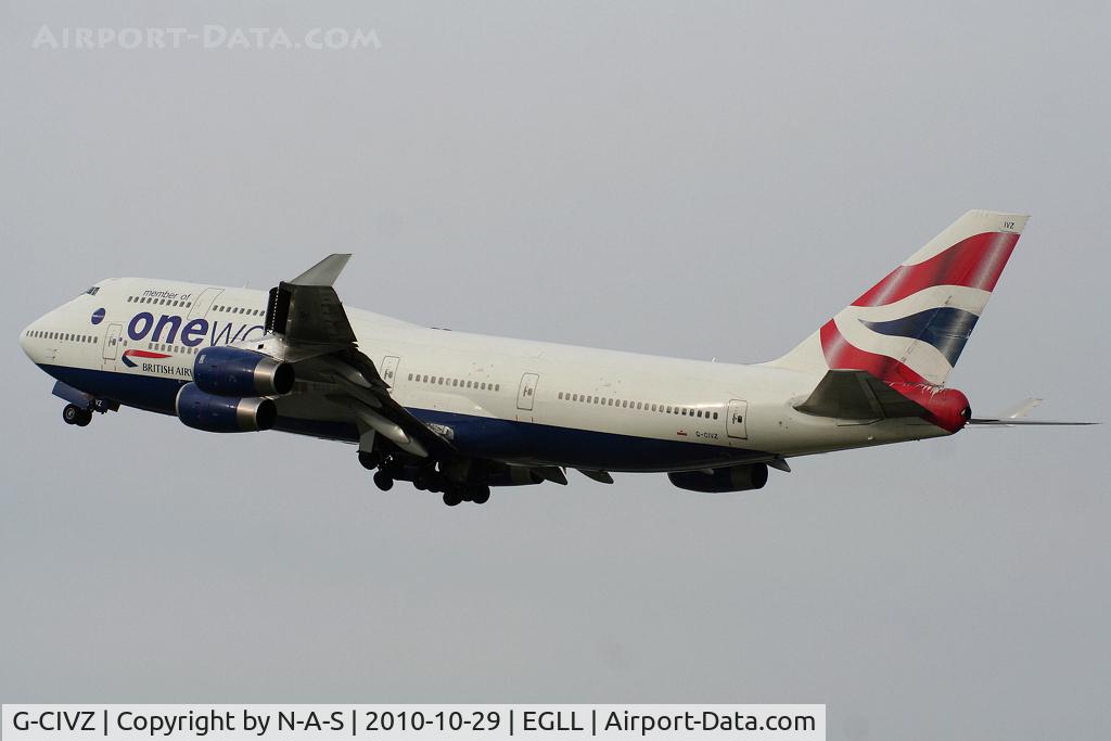 G-CIVZ, 1998 Boeing 747-436 C/N 28854, Departing 27L