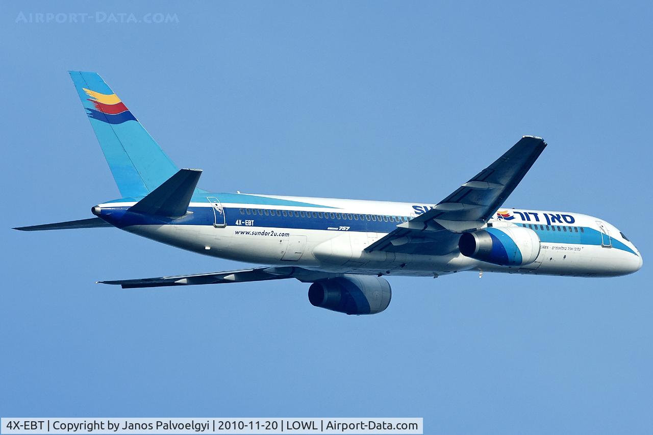 4X-EBT, 1991 Boeing 757-258/ER C/N 25036/356, Sun d`Or International Airlines Boeing B757-258 after take-off to Tel Aviv