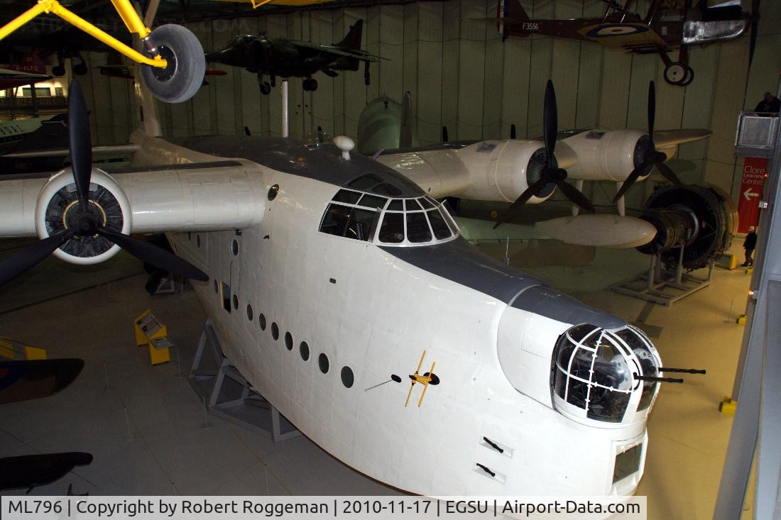 ML796, 1944 Short S.25 Sunderland Mk.V C/N SH.1071, Air Space hangar.DUXFORD.