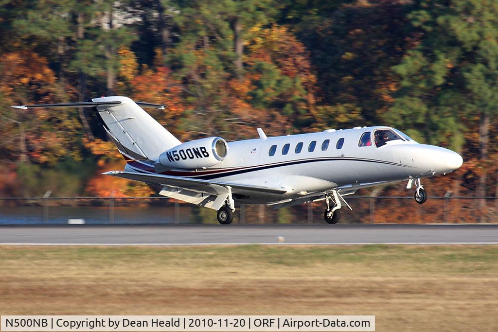 N500NB, 2007 Cessna 525A CitationJet CJ2+ C/N 525A0339, Trigon Aviation LLC 2007 Cessna 525A CJ2 N500NB landing RWY 23.
