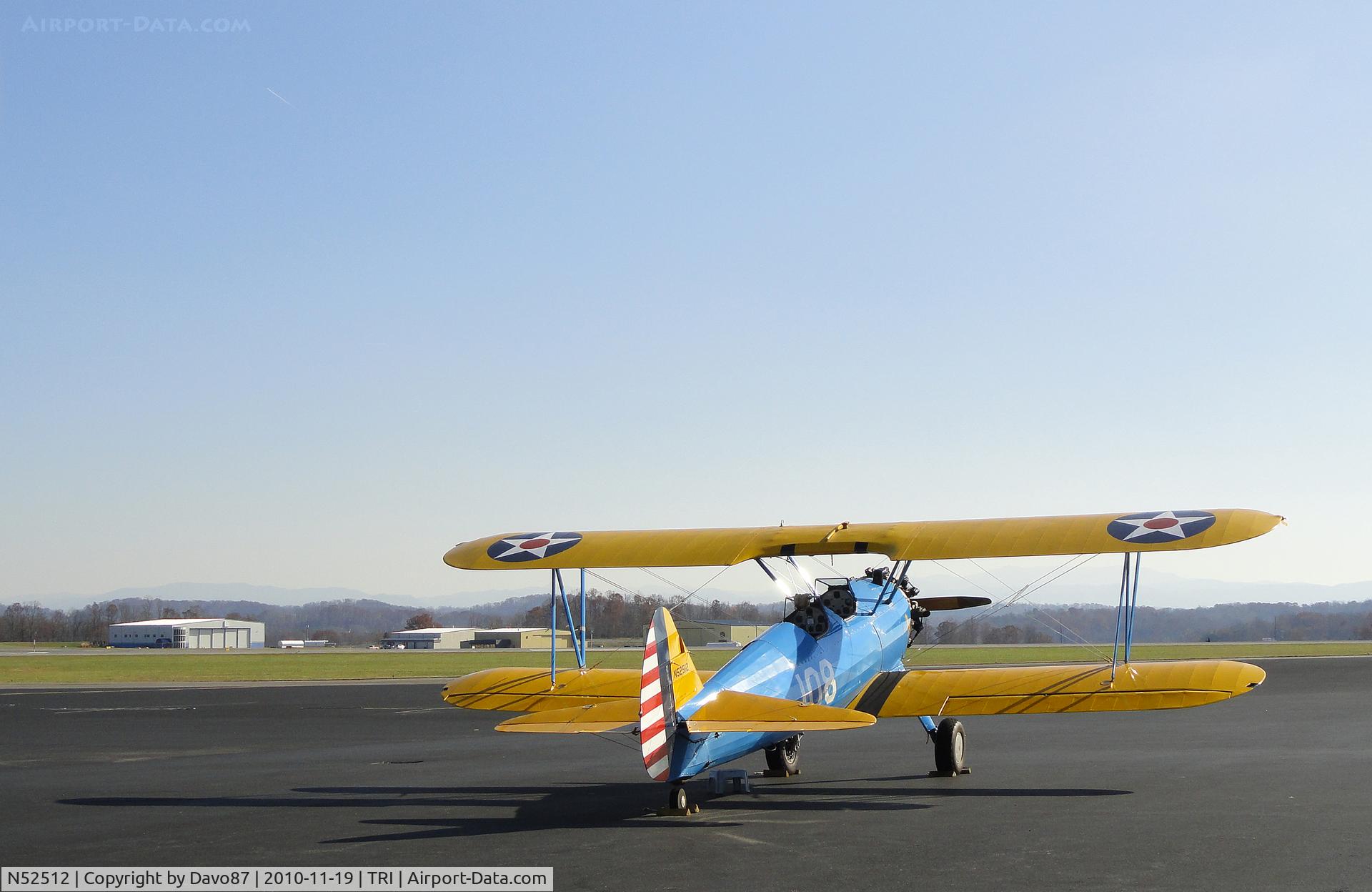 N52512, 1940 Boeing A75L3 C/N 75-193, Boeing Stearman at Tri-Cities Airport on Friday, Nov. 19, 2010.