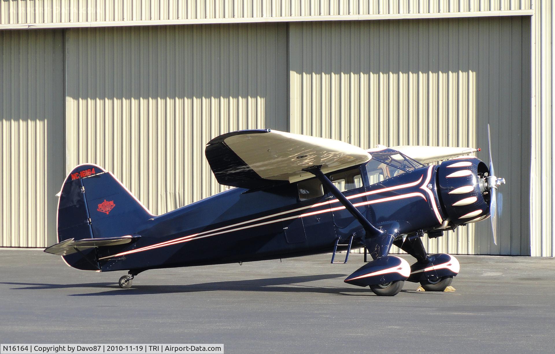 N16164, 1936 Stinson SR-8E Reliant C/N 9737, Stinson Reliant parked at Tri-Cities Airport on Friday, Nov. 19th, 2010.