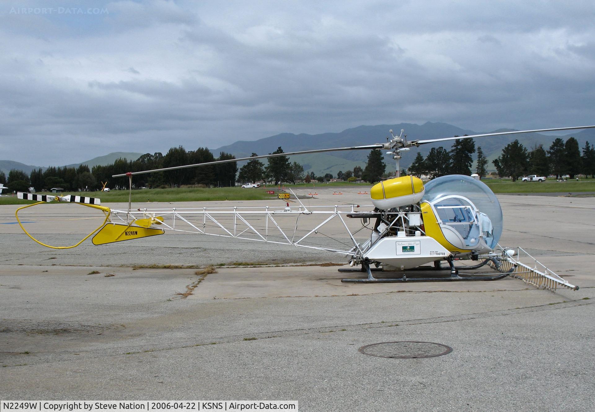 N2249W, 1969 Bell 47G-5 C/N 7963, Soilserv/John Pryor/Wilbur-Ellis 1969 Bell 47G-5 sprayer (new titles) @ Salinas Municipal Airport, CA