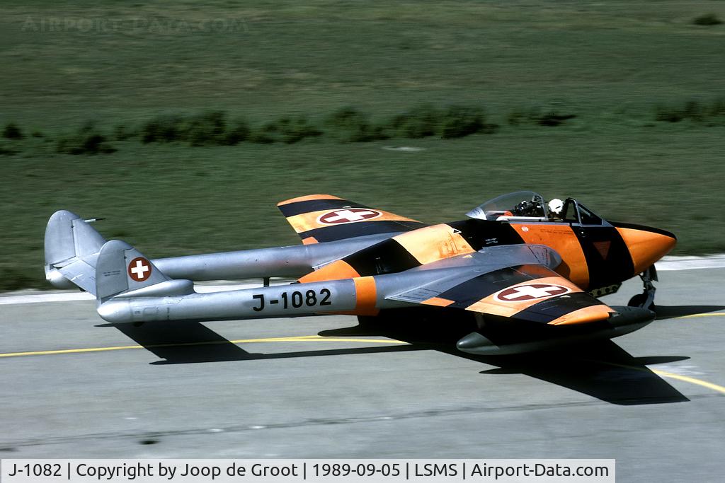 J-1082, 1960 De Havilland (F+W Emmen) Vampire FB6 (DH-100) C/N 993, This Vampire was built in 1960 by F+W Emmen out of spare parts.