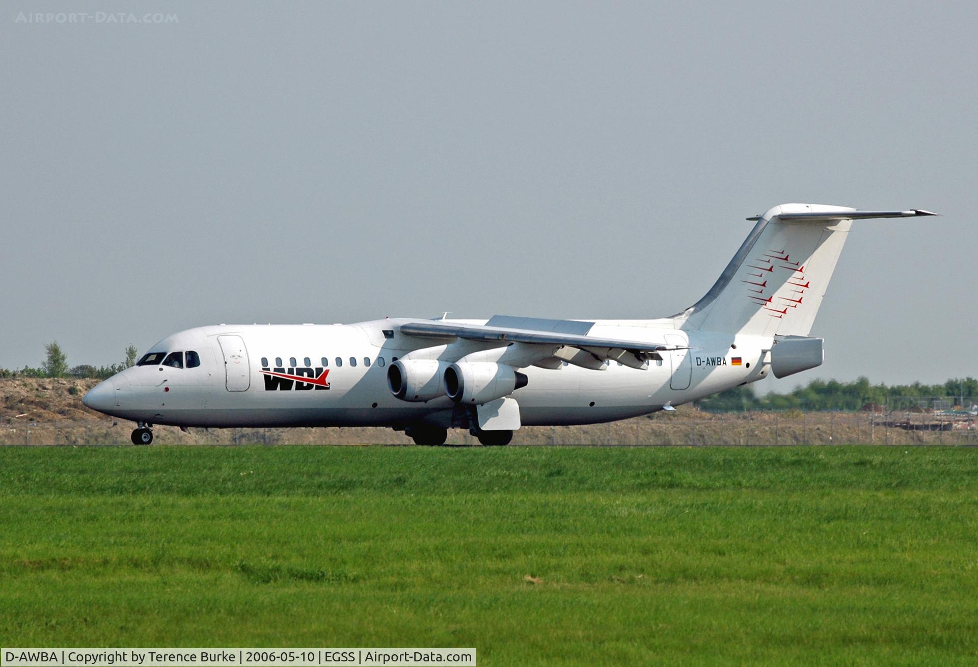 D-AWBA, 1989 British Aerospace BAe.146-300 C/N E3134, Stansted, May 2006