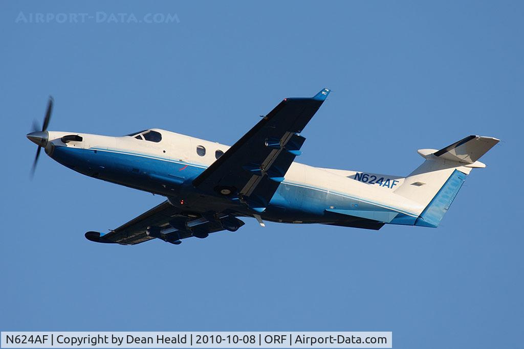 N624AF, 2005 Pilatus PC-12/45 C/N 624, Nateck LLC 2005 Pilatus PC-12/45 N624AF climbing out from RWY 5 en route to Laurence G Hanscom Field (KBED) - Bedford, MA.